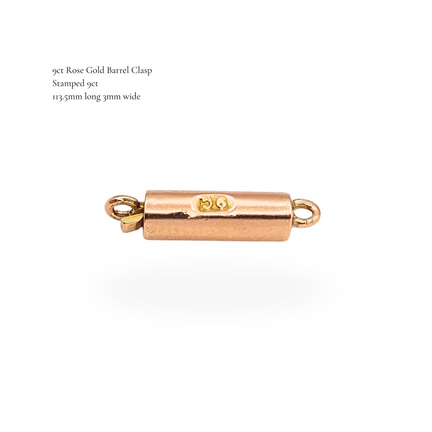 Tiny 9ct Rose Gold Barrel Clasp Handmade Antique Gold Necklace Fastener