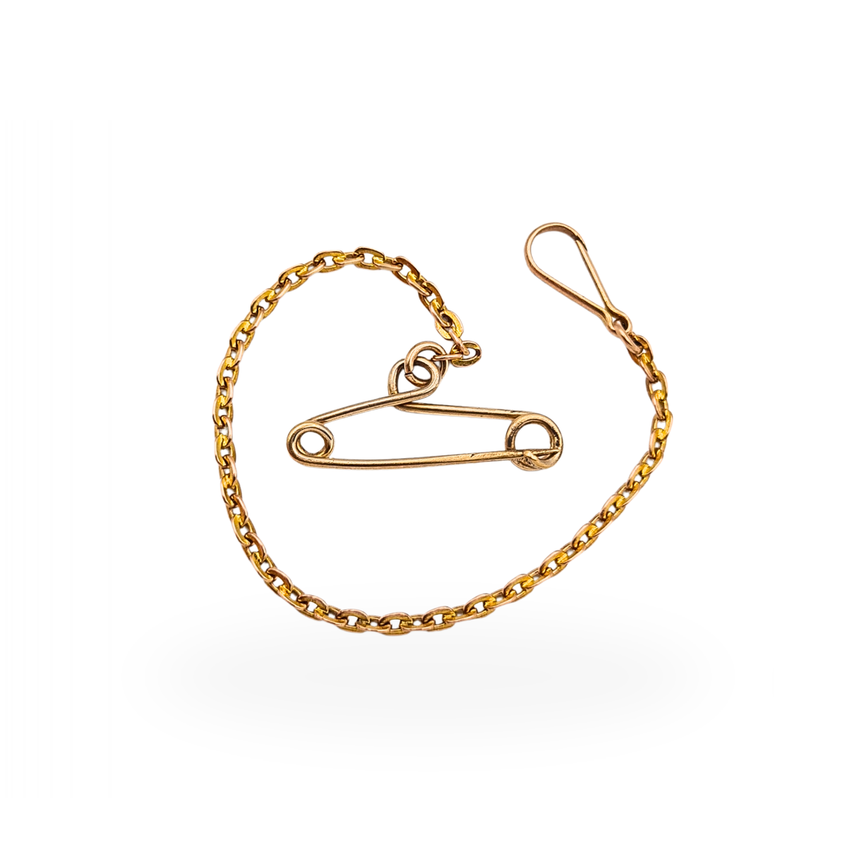 9ct Gold Long Jewellery Safety Chain 9.5cm Brooch Clip Chain