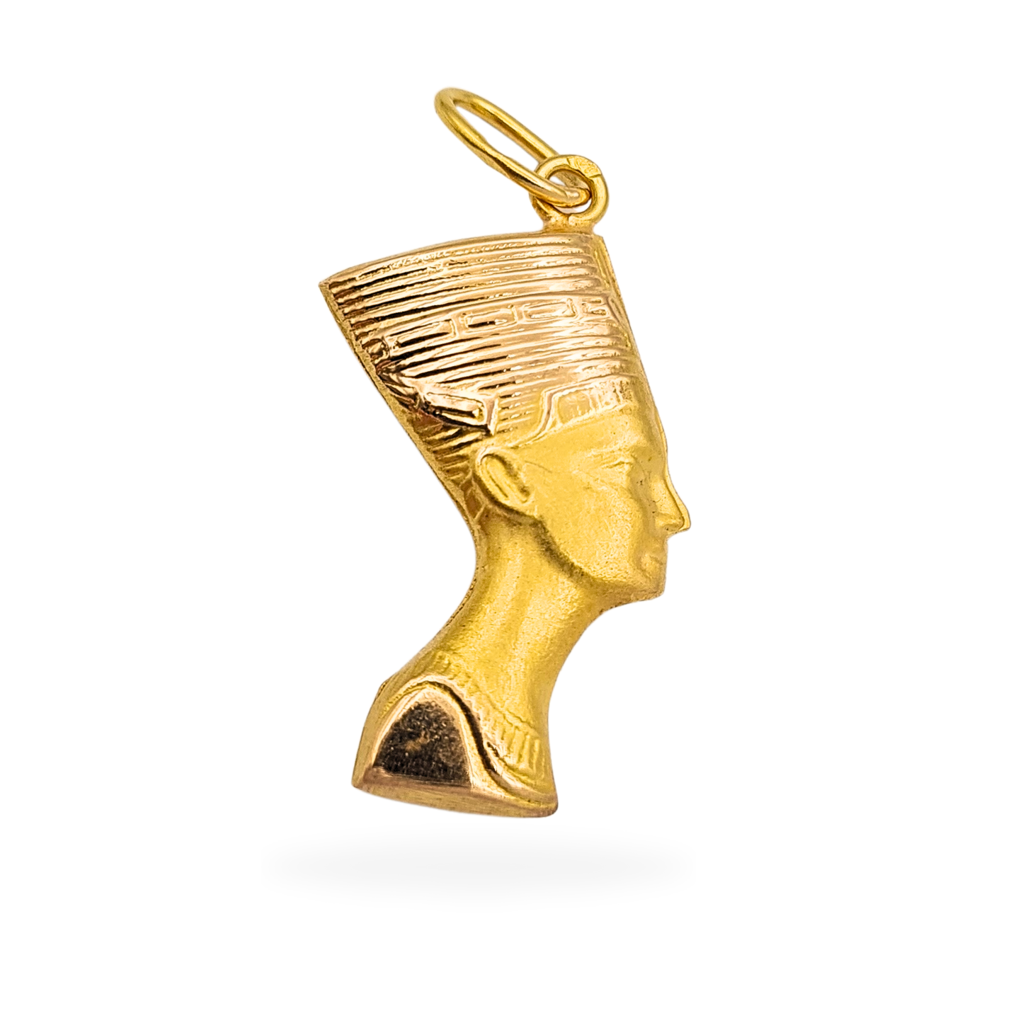 18ct Gold Nefertiti Head Pendant, Egyptian Pharaoh Bust