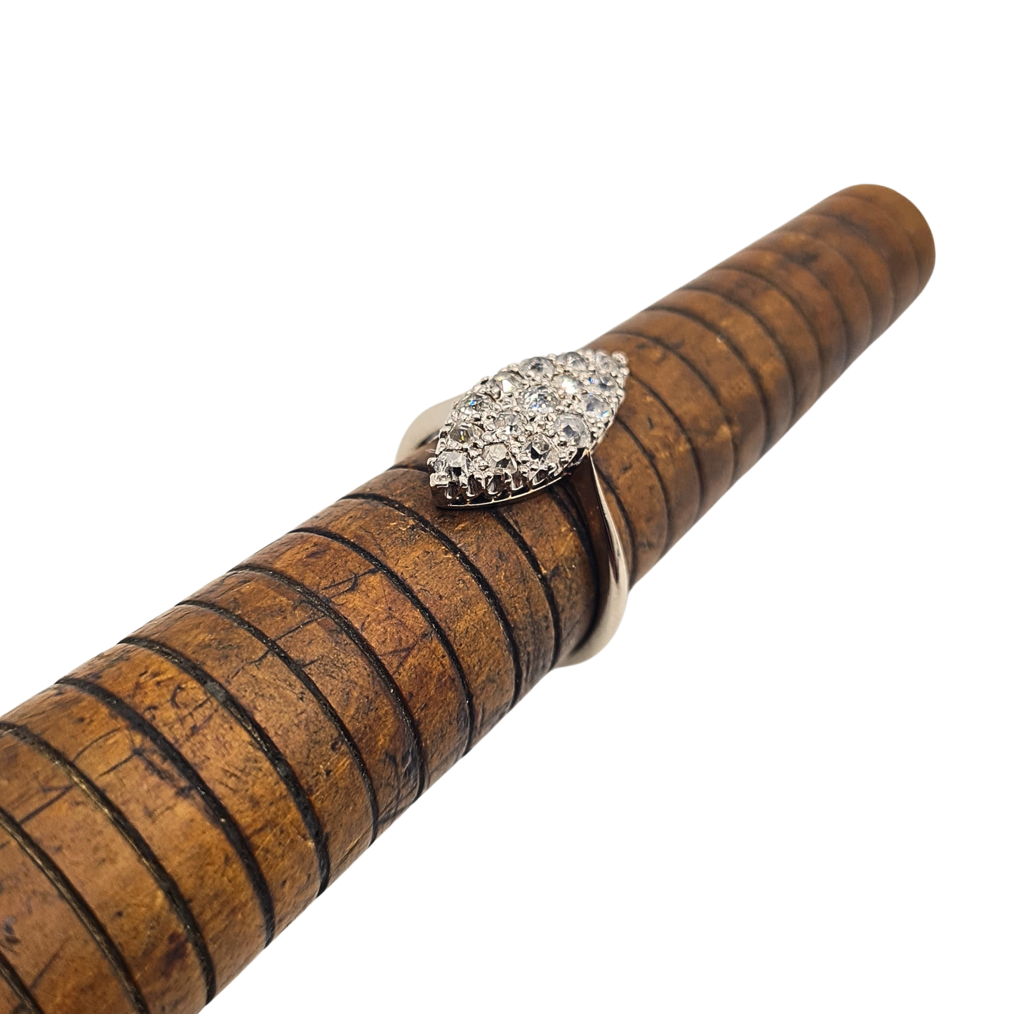 18ct White Gold Marquise Diamond Cluster Ring  UK L US 6