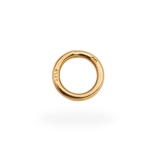 Vintage solid 9ct yellow gold closed jump ring 10mm fully hallmarked jewellery finding