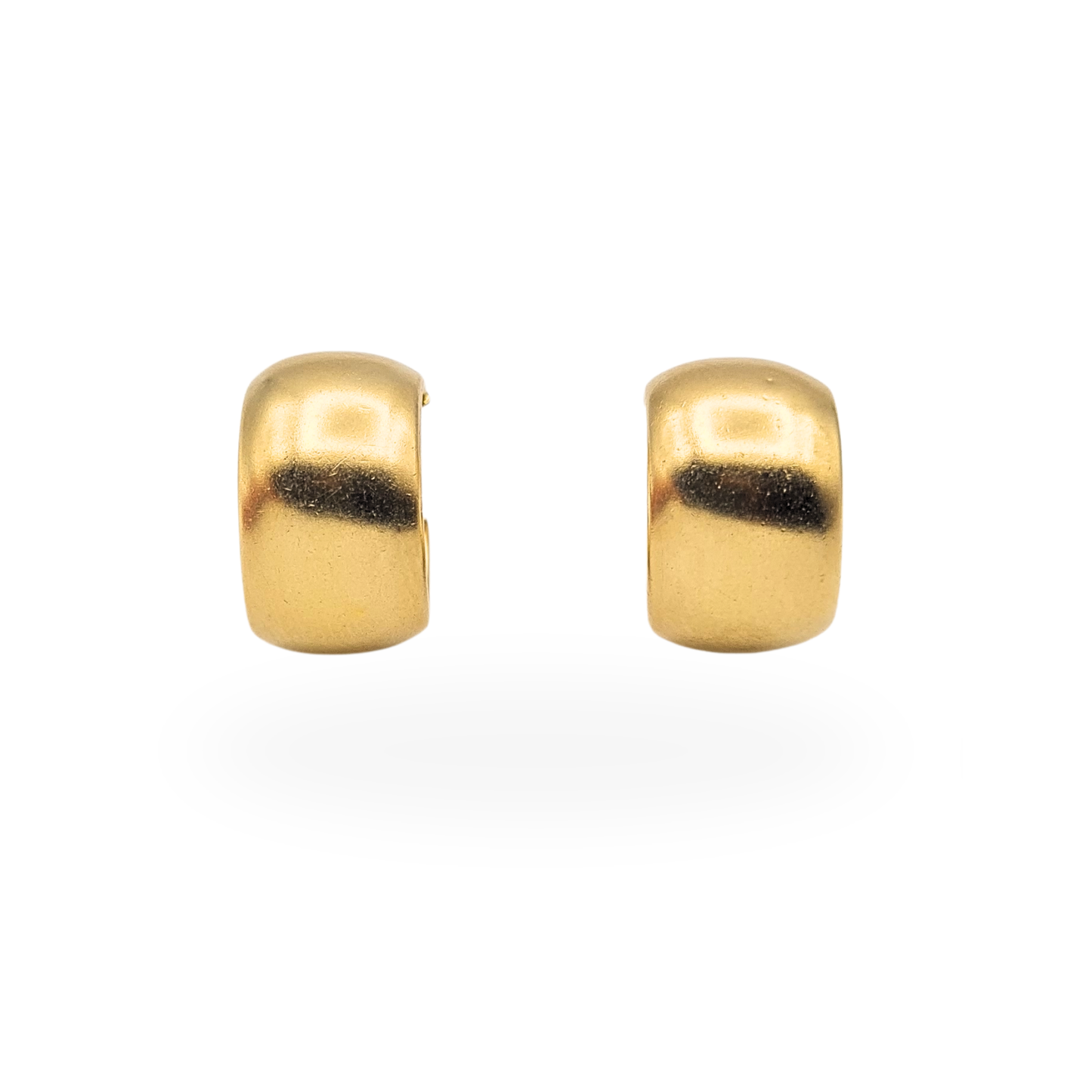 Super Chunky Wide 9ct Gold Hoop Earrings, Matte Finish