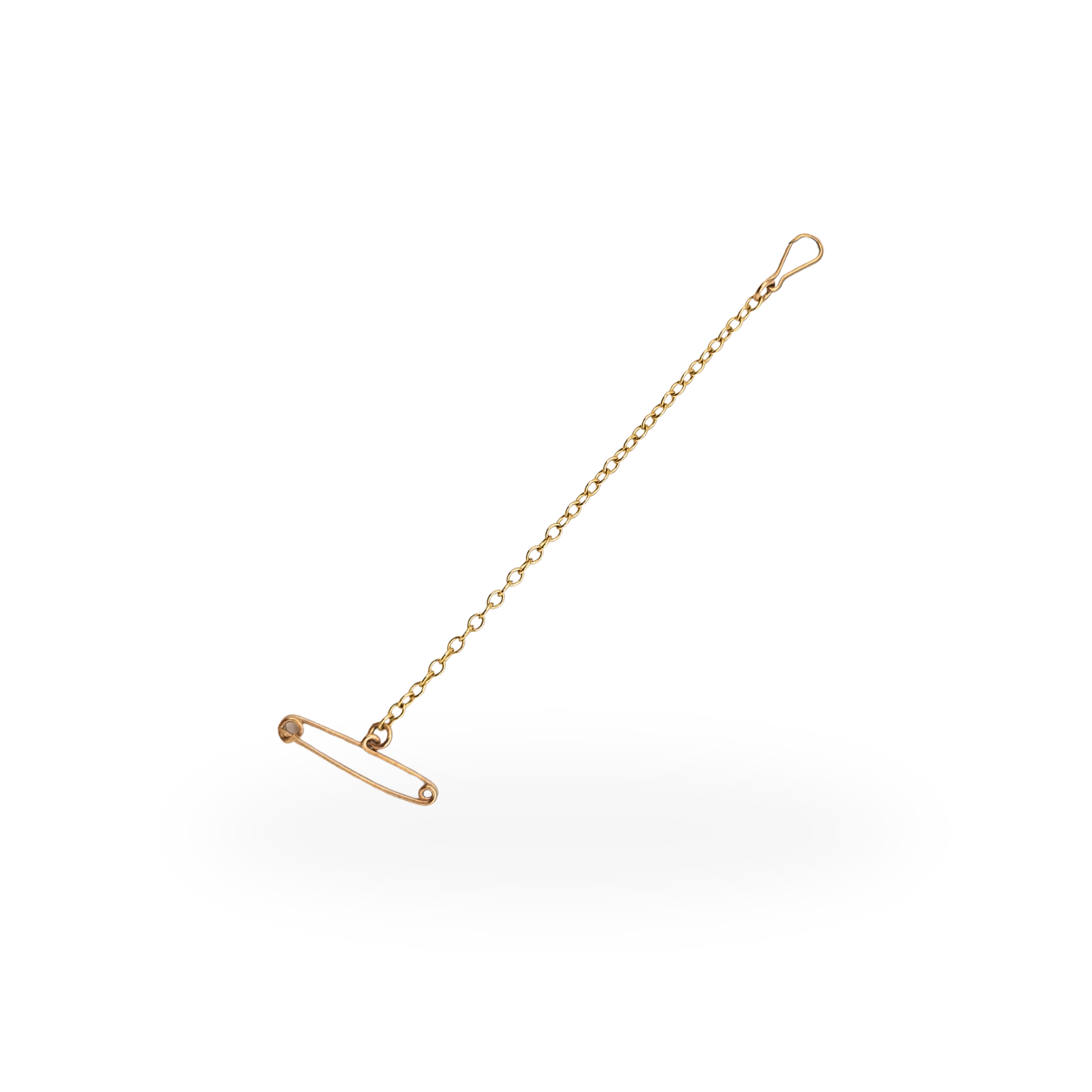 3” Long 9ct Gold Brooch Safety Chain Safety Pin Clip Chain 75mm