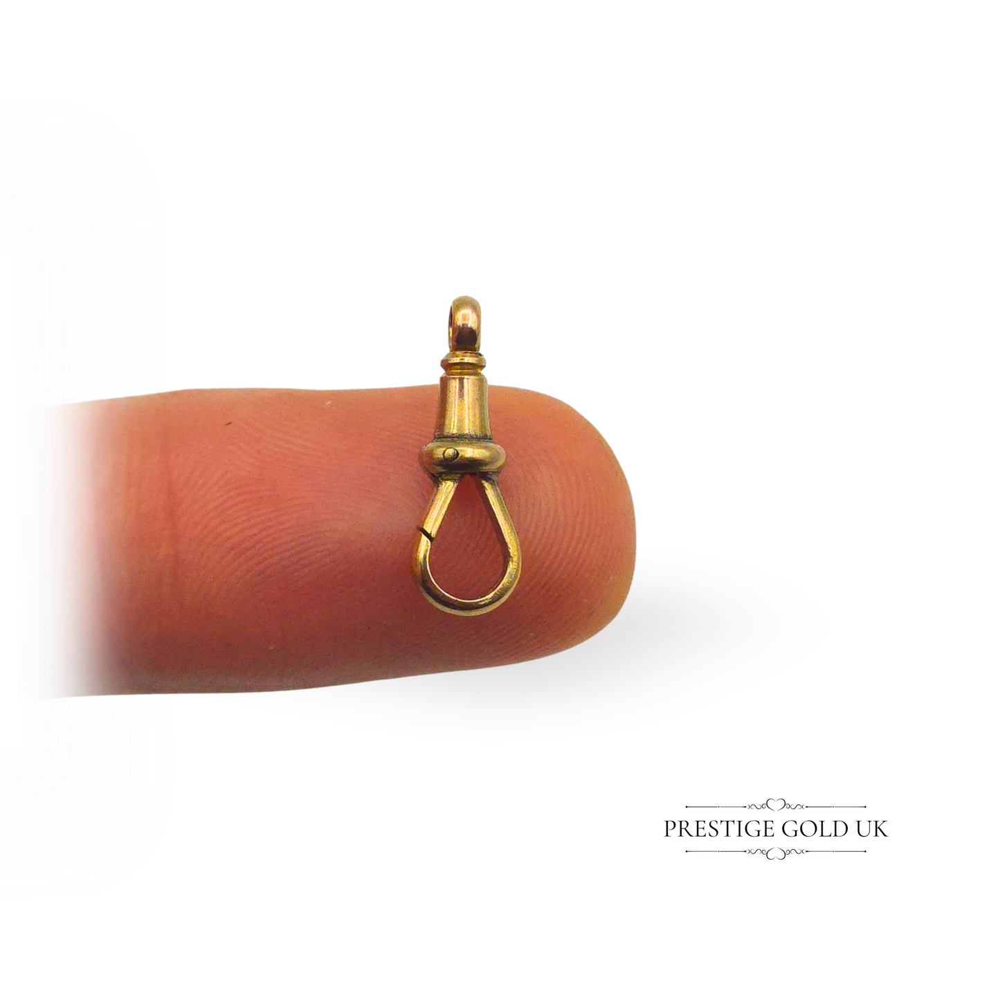 9ct Gold Dog Clip, 17mm, Vintage Albert Chain Fastener, Stamped