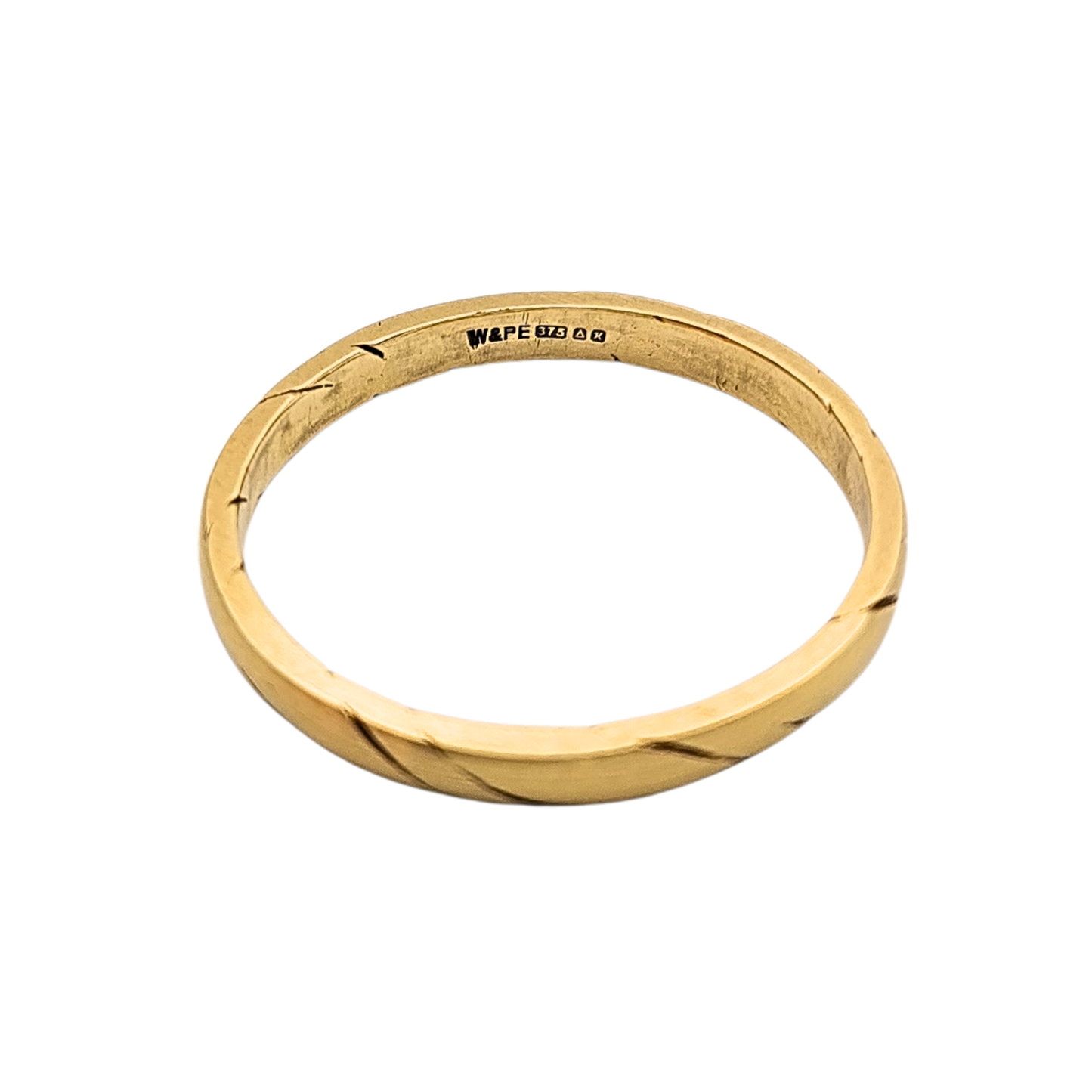 9ct Gold Bark Pattern Ring Hallmarked UK N US 6.5
