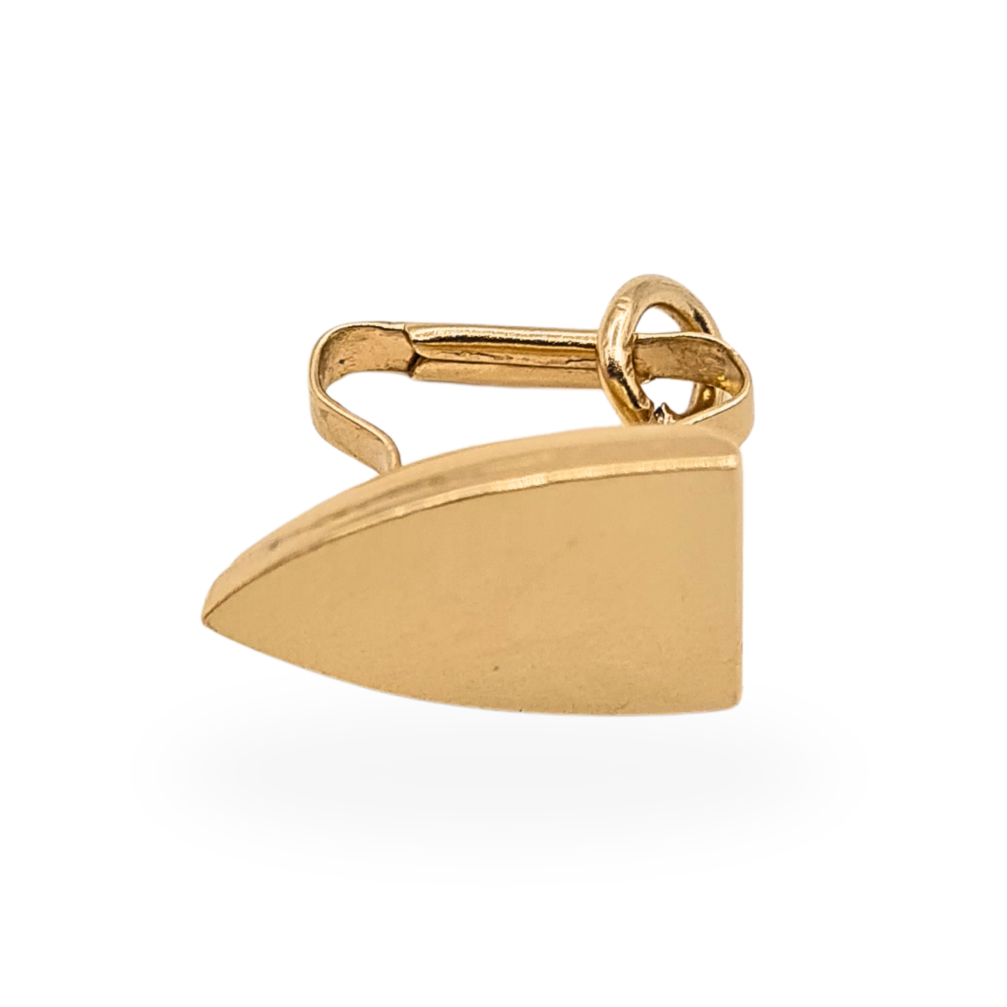 9ct Gold Flat Iron Charm Chester 1959 Hallmark Small Hollow Pendant