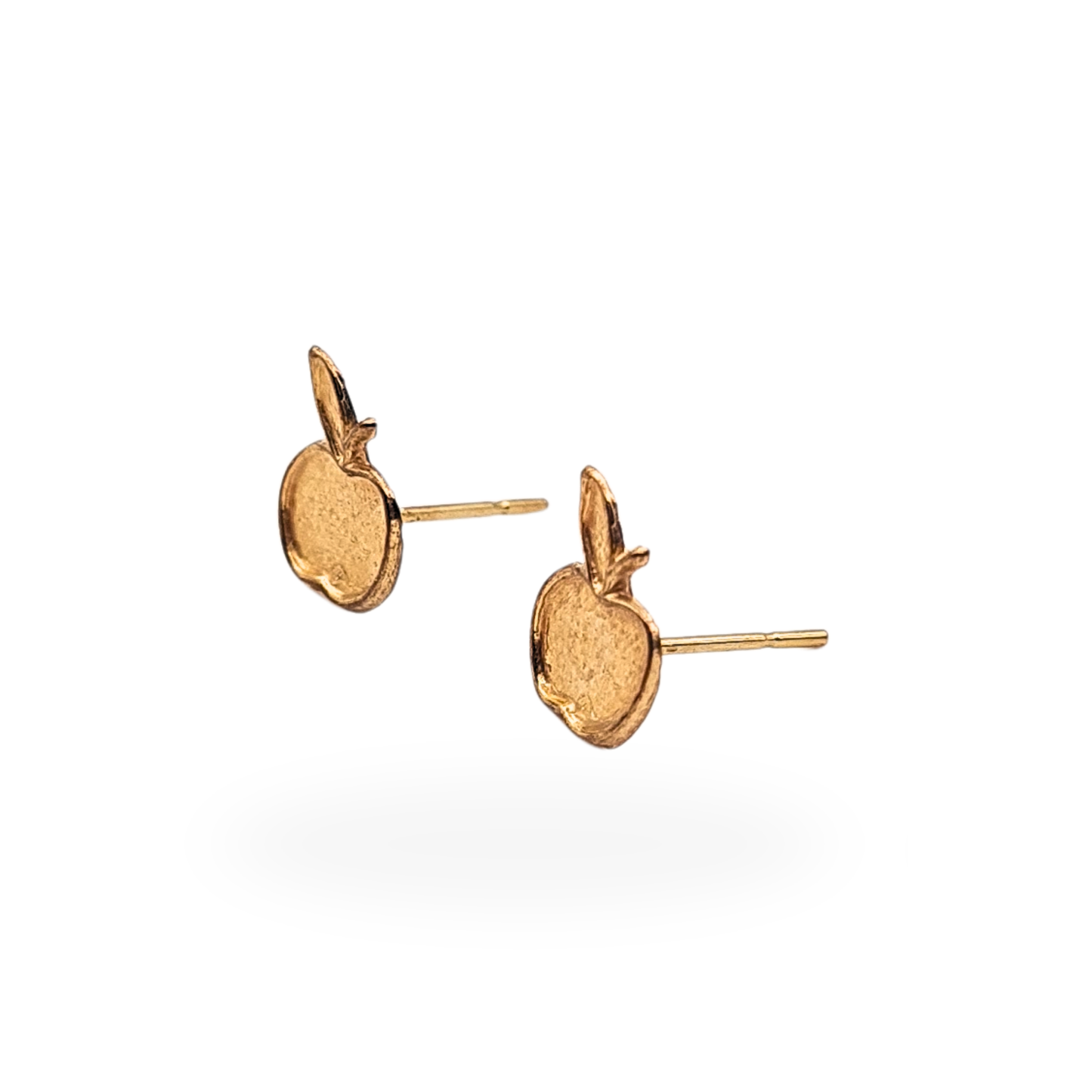 Tiny 9ct Gold Apple Stud Earrings, Tiny Fruit Design