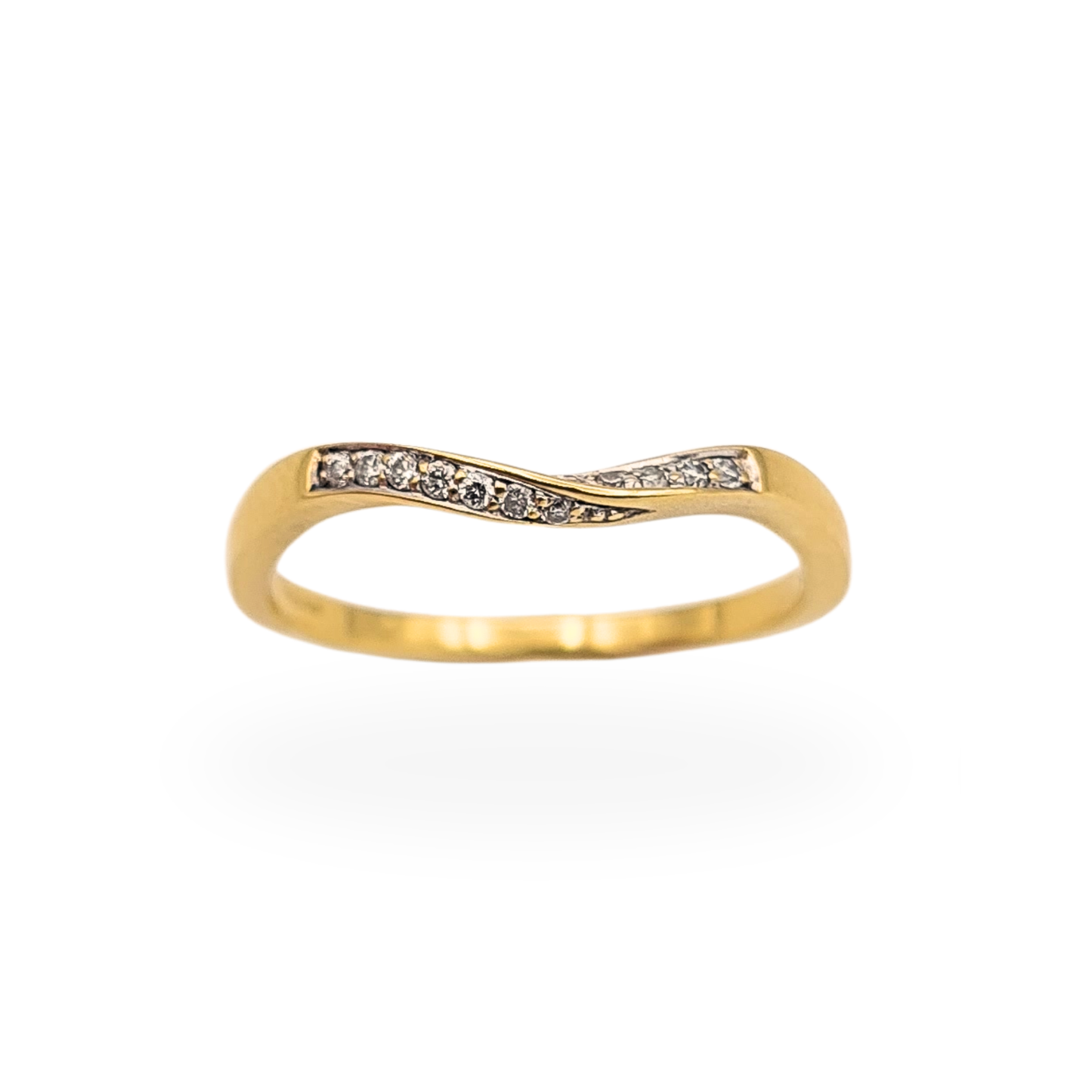 Quality 18ct Gold Diamond Twist Eternity Ring Band UK Q US 8.25