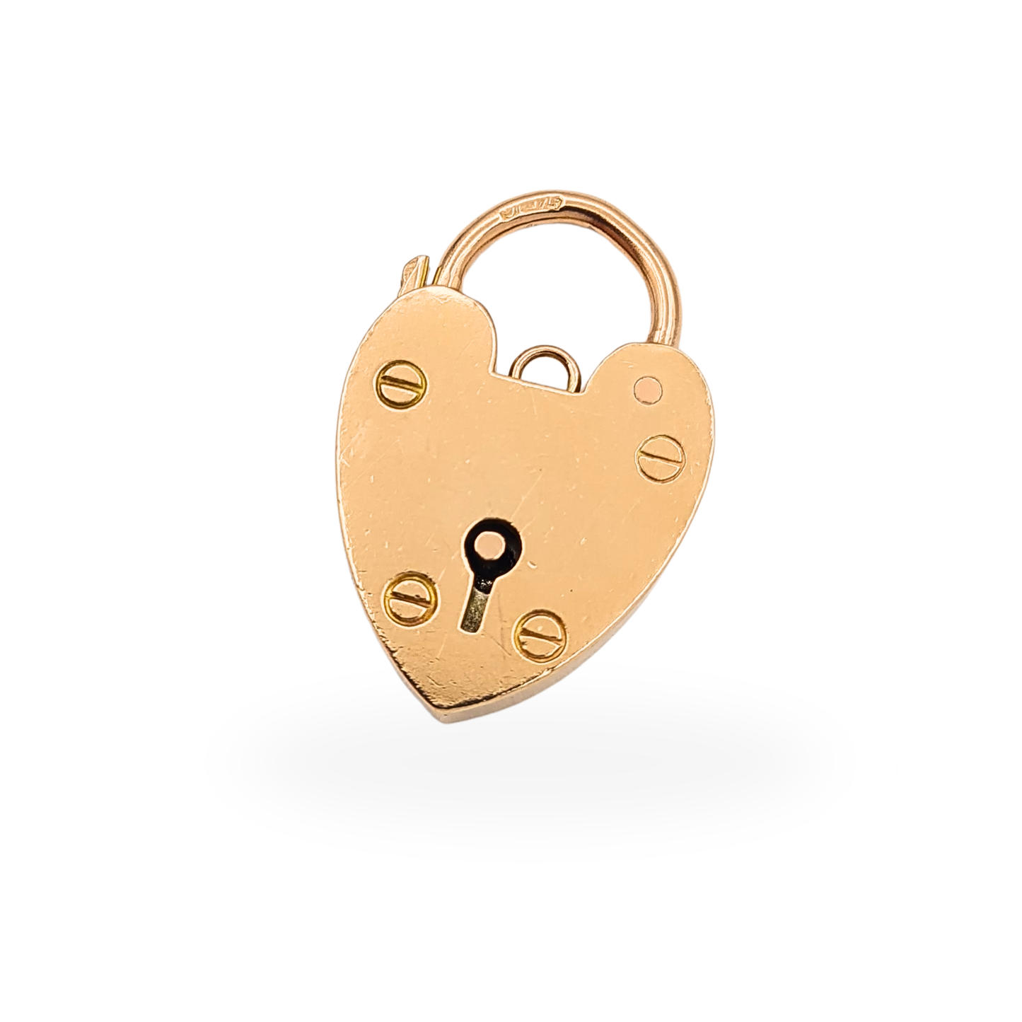 Huge Antique 9ct Rose Gold Heart Padlock Clasp Hallmarked