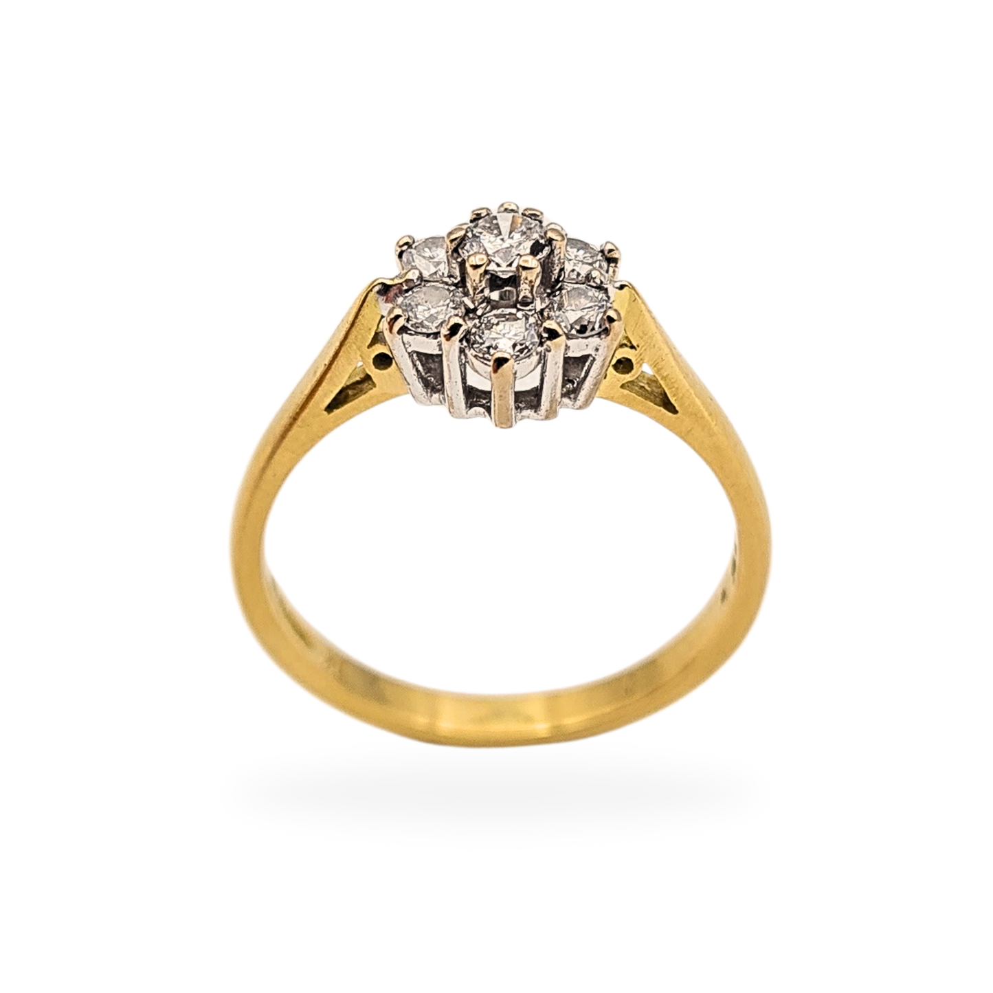 18ct Gold Diamond Cluster Ring 0.50ct Hallmarked UK P 1/2 US 8