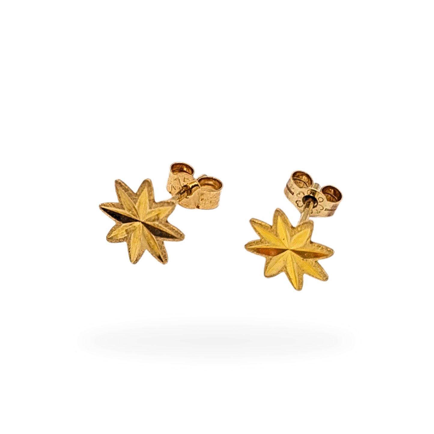 Small 9ct Gold Star Stud Earrings 8mm Hallmarked