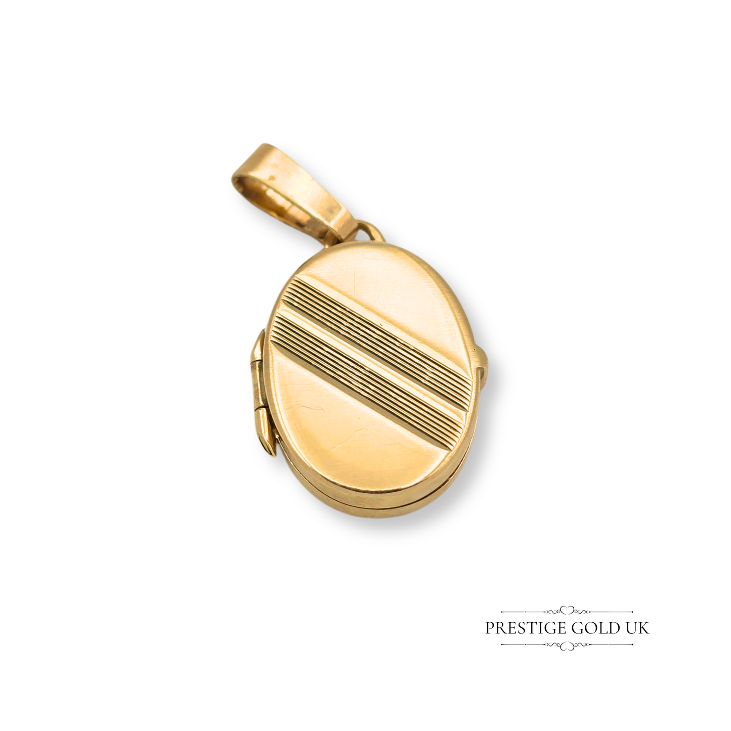 Tiny 9ct Gold  Oval Locket, Lightweight  Opening Pendant, Dainty Gold Charm