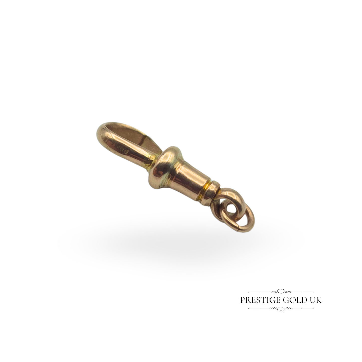 Antique 9ct Gold Dog Clip, 19mm, Stamped 9ct