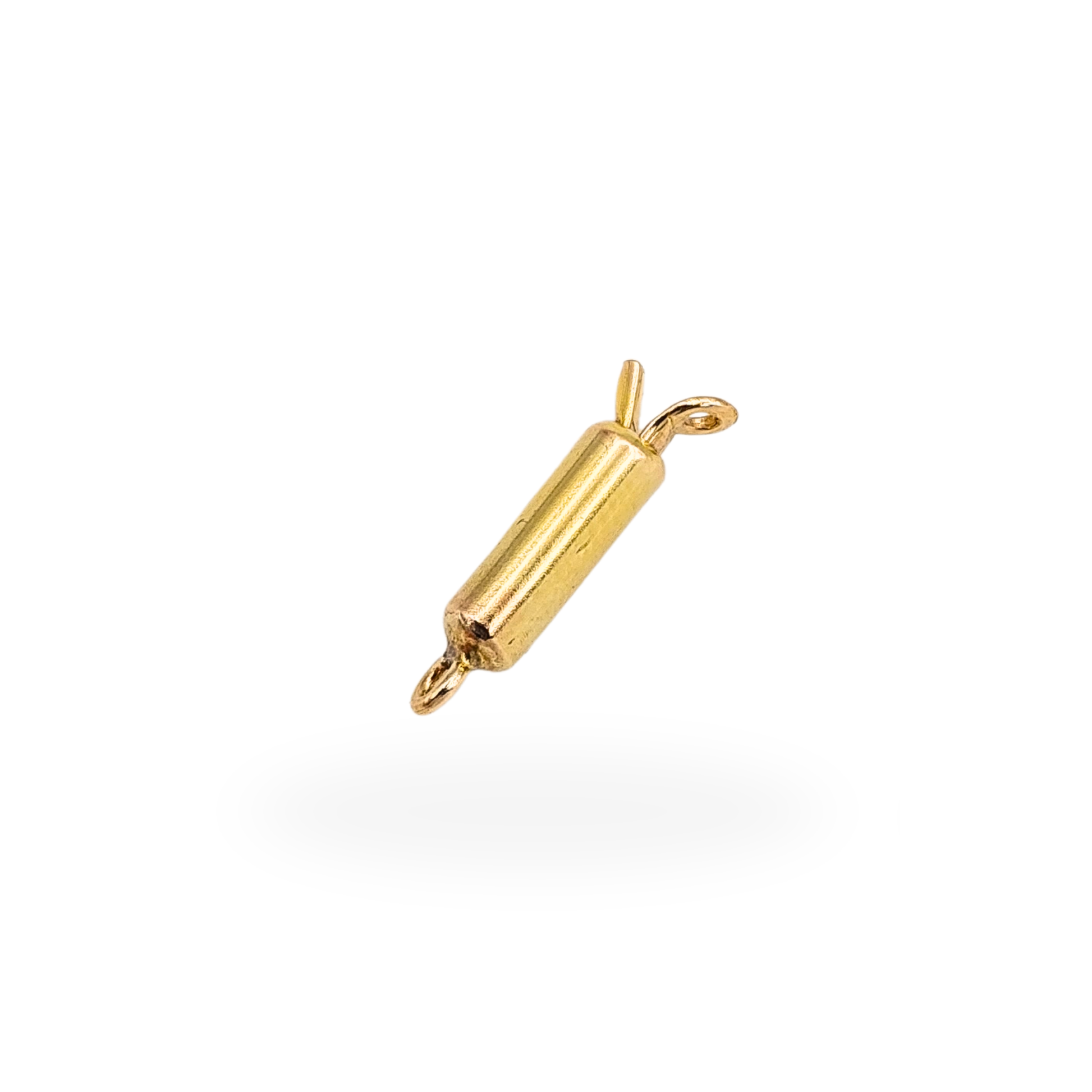 Vintage 9ct yellow gold tiny push fit barrel clasp stamped 9ct for necklace or bracelet repair