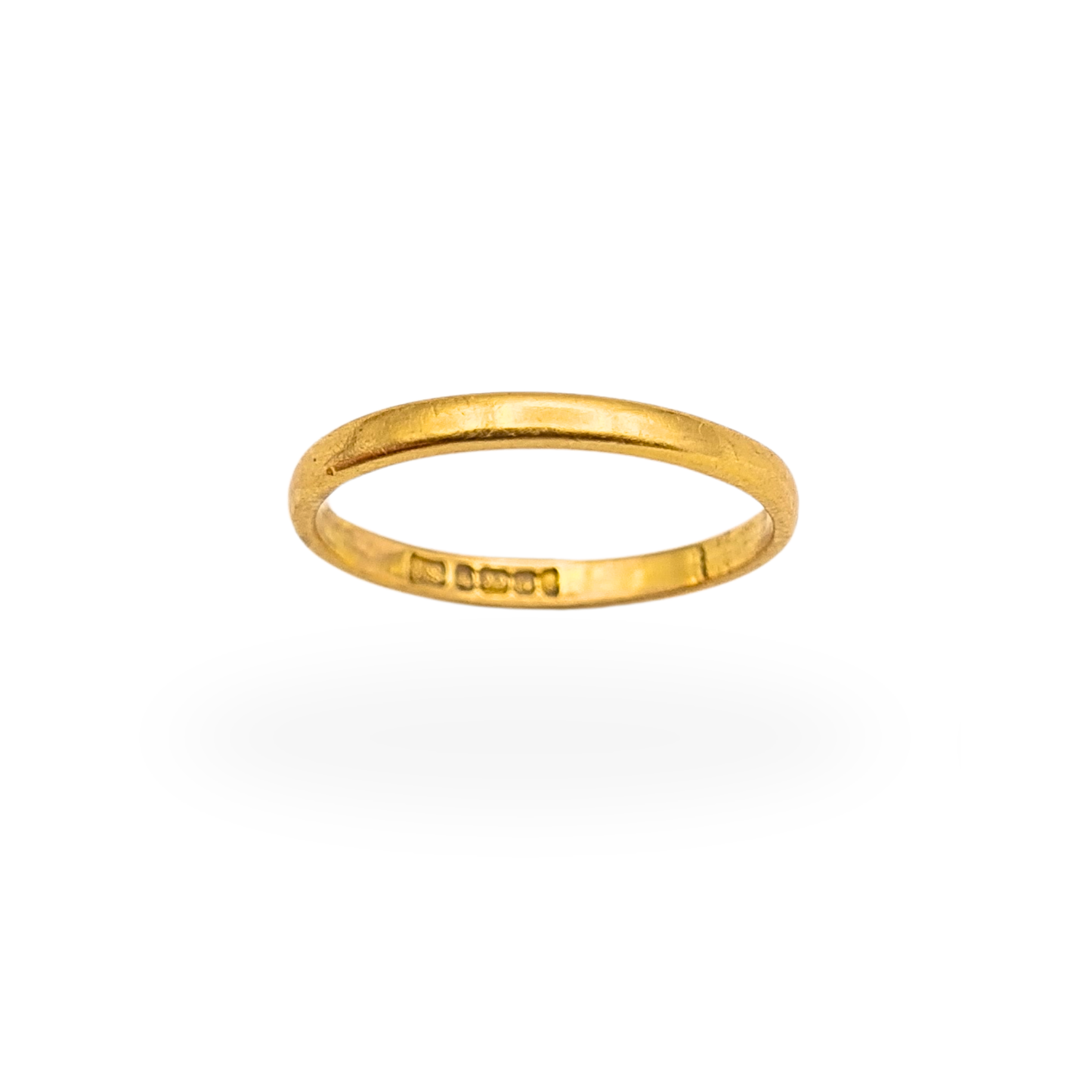 22ct Gold Wedding Band Ring 2mm Stacking Band Birmingham Hallmark UK K US 5¼