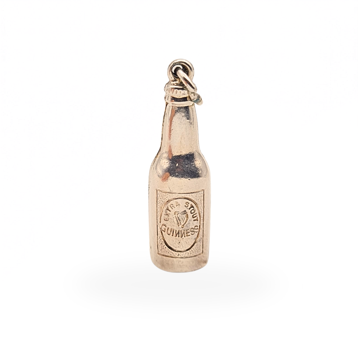 Vintage Sterling Silver Guinness Extra Stout Beer Bottle Charm Pendant