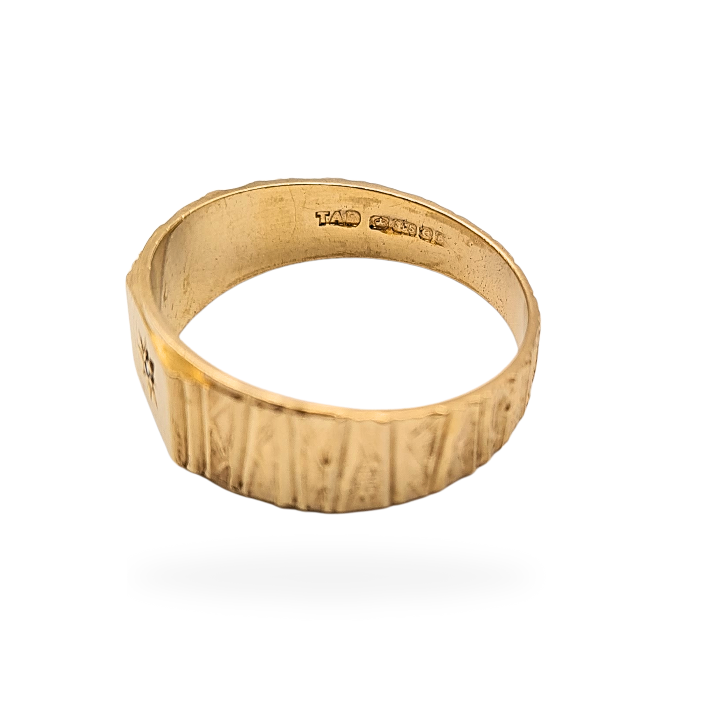 9ct Gold Diamond Signet Ring, Birmingham 1979, UK V 1/2