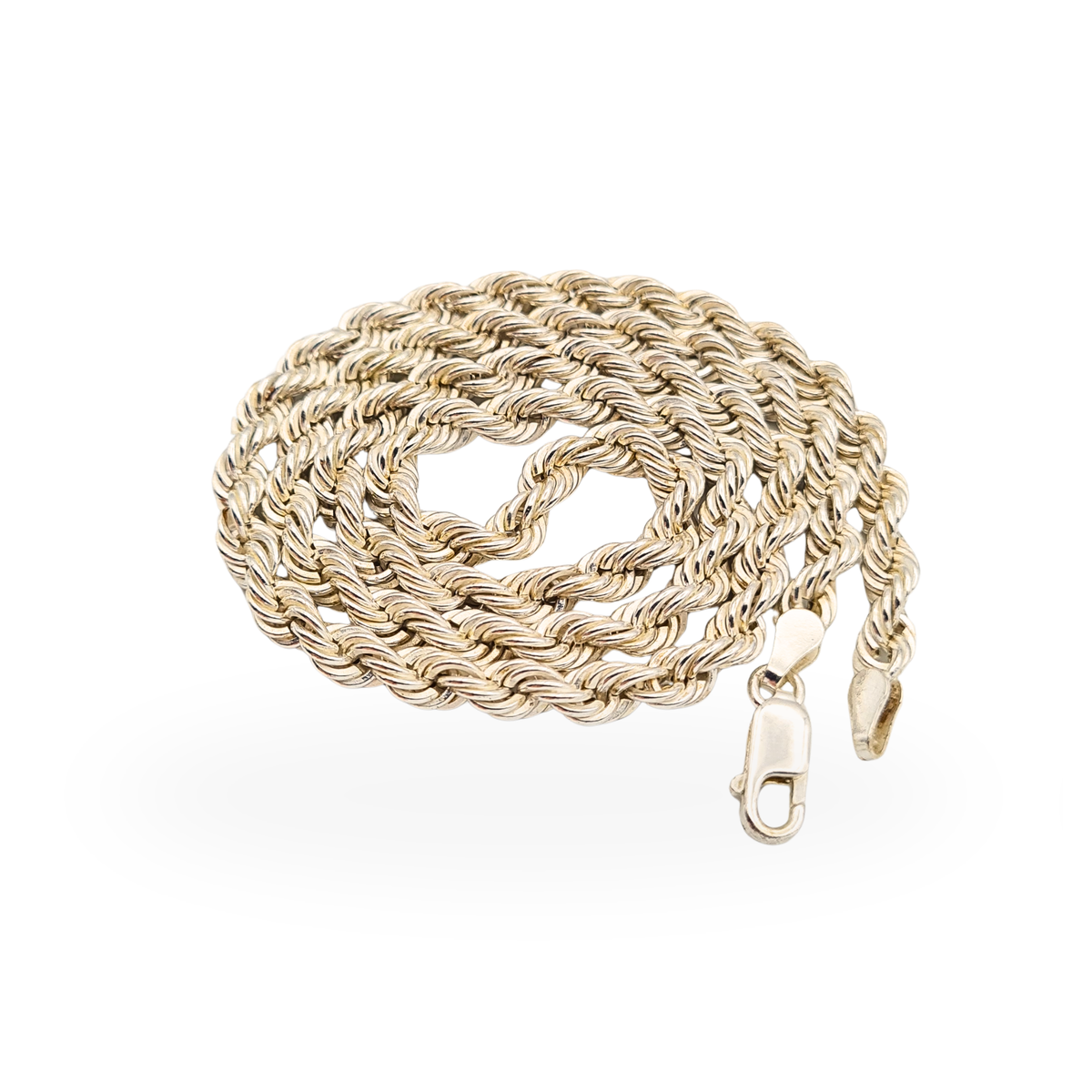 As New 18" 45cm 925 Sterling Silver Rope Twist Chain Necklace .