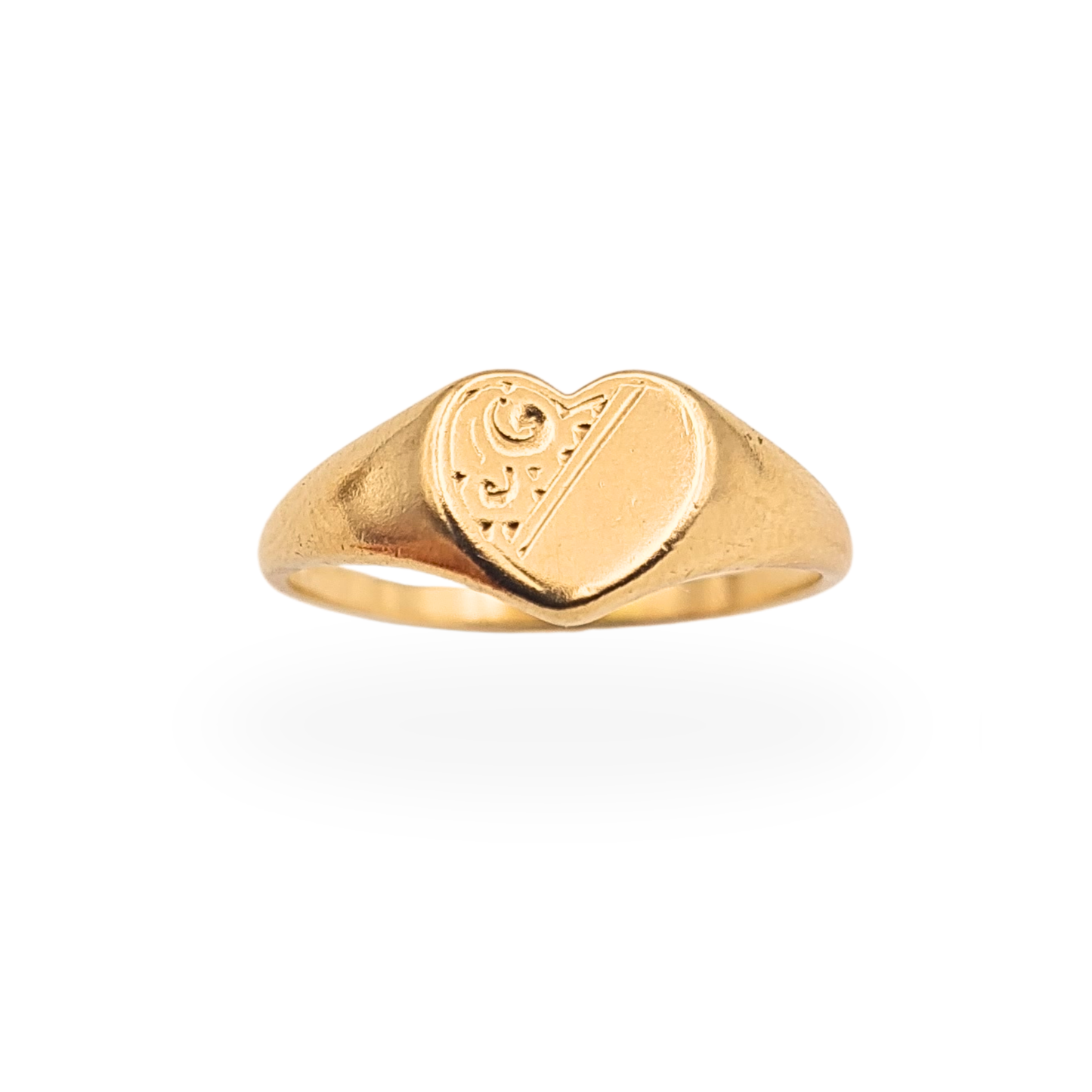 9ct Gold Heart Ring Birmingham 1973 UK M 1/2 US 6 1/2