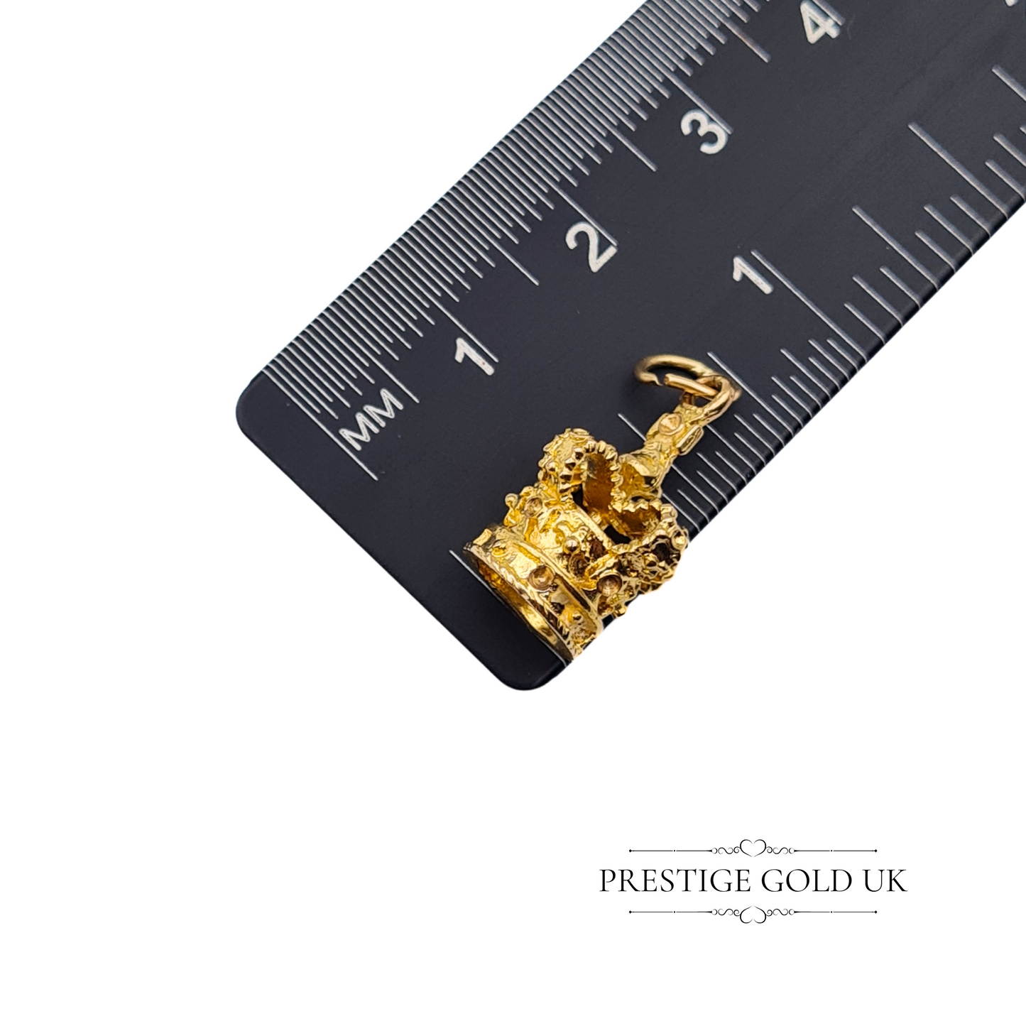 Vintage 9ct Gold Crown Charm, Fully Hallmarked London 1971