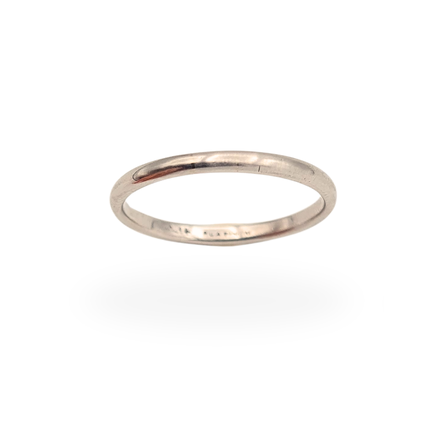 Platinum 2mm Wedding Band Ring UK P US 7.75 Polished Platinum Band