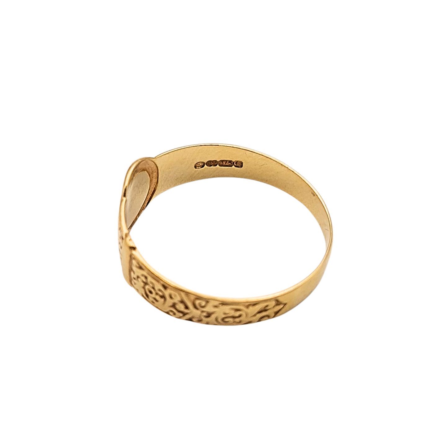 9ct Gold Buckle Ring 8mm Hallmarked UK V US 10.5