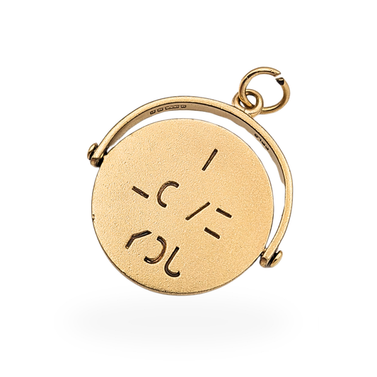 Large 9ct Gold Large Round Spinning Love Pendant.