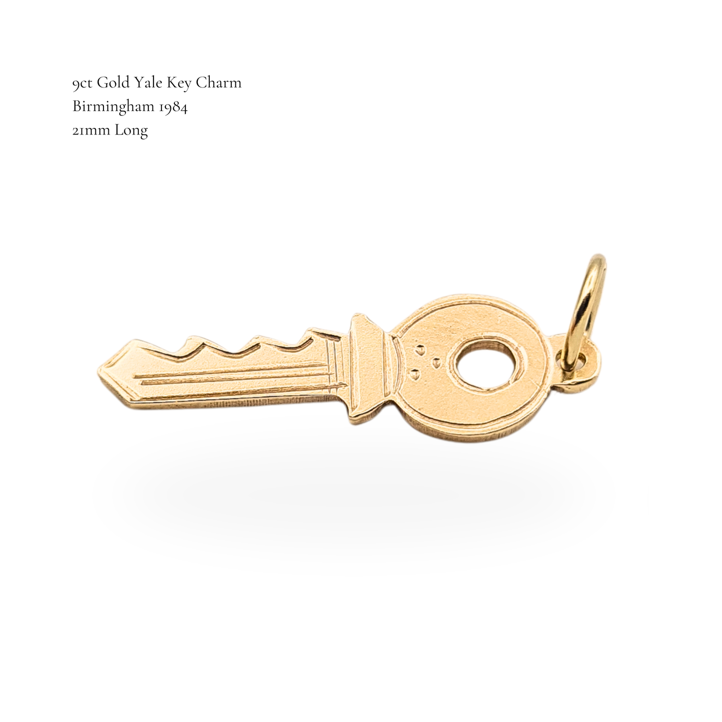 Small 9k Gold Yale Key Charm Birmingham 1984 Fully Hallmarked