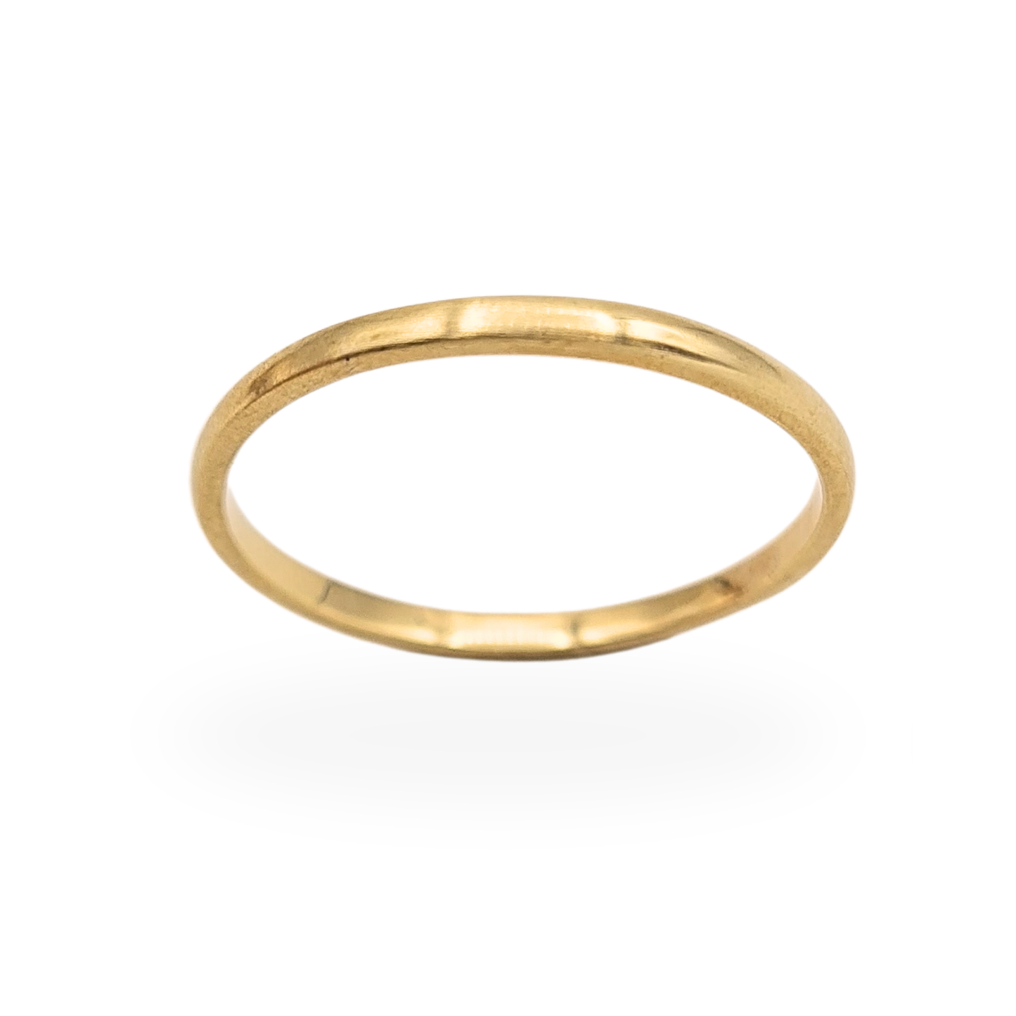 9ct Gold Stacking Ring, UK N US 6.75, Slim 1.7mm Band