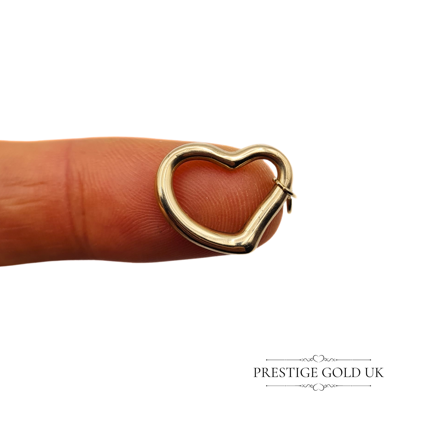 Vintage 9ct Gold Hollow Small Heart Pendant or Charm