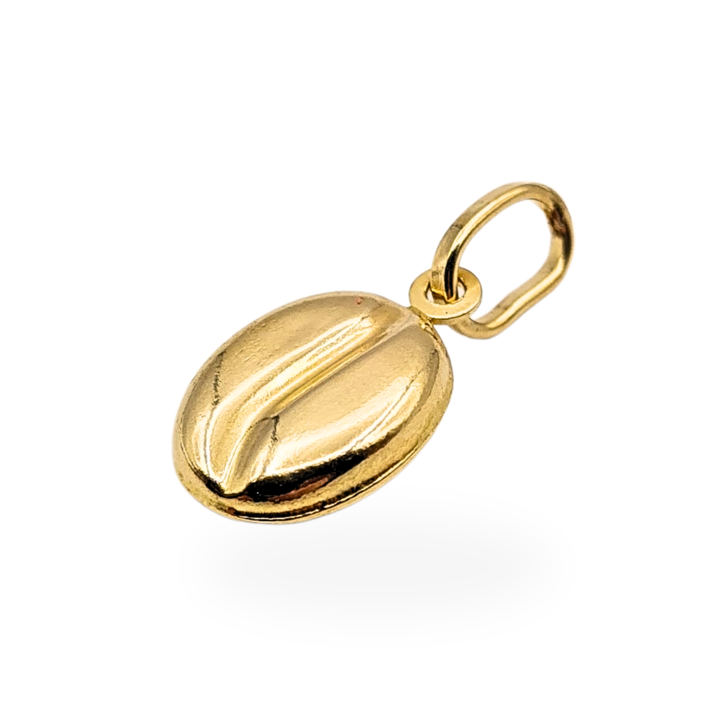 9ct Gold Coffee Bean Charm, Hollow, Stamped 9k