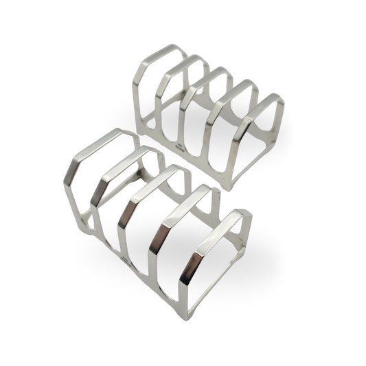 Sterling Silver Toast Racks Pair, Sheffield 1938, 4 Slice Design, 95g