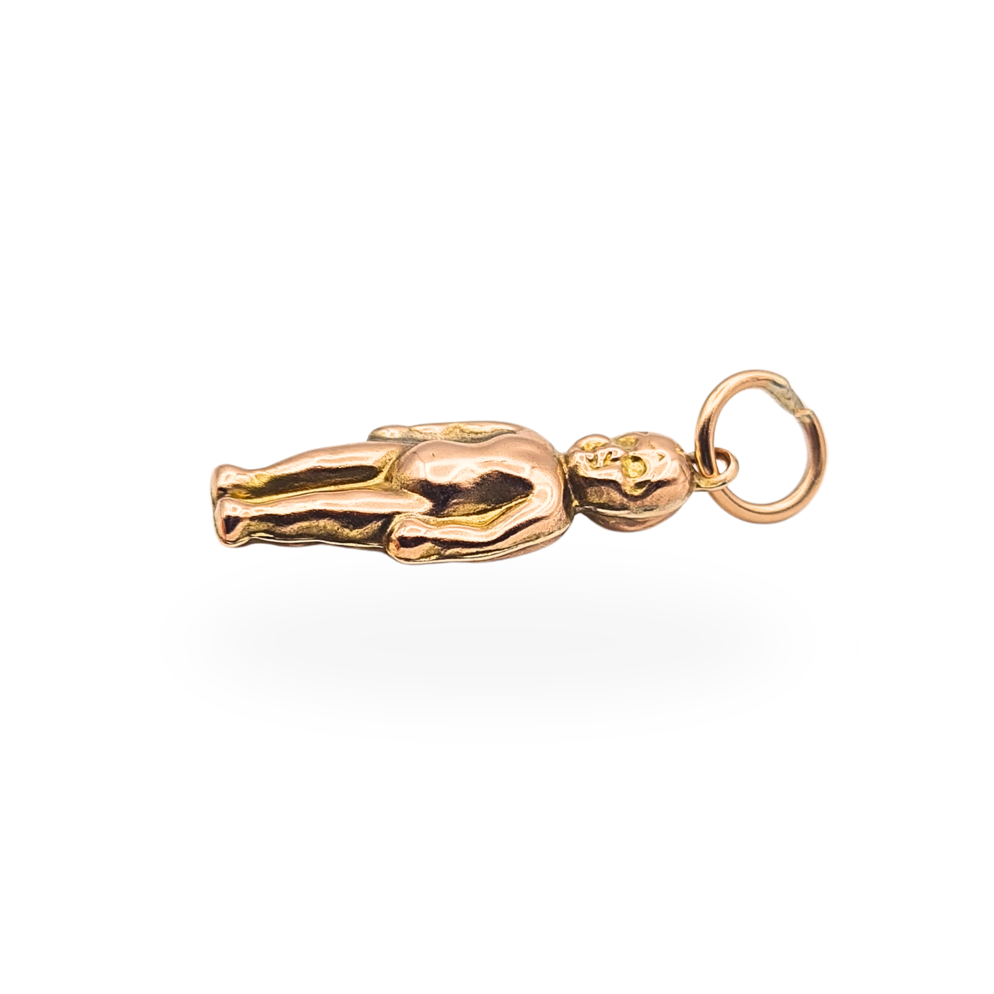 Weird 9ct Gold Baby Charm Pendant Small Hollow Figure Charm Possibly Kewpie Doll