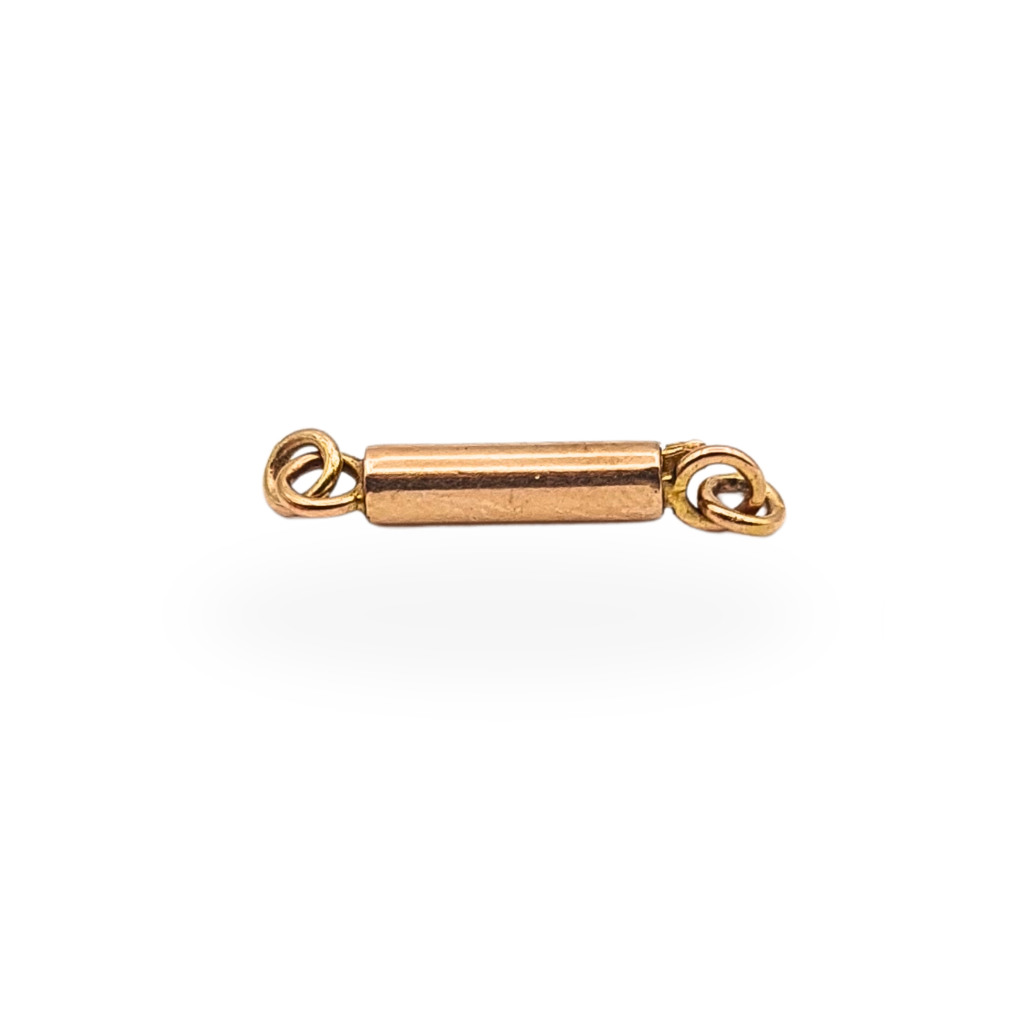 Tiny 9ct Rose Gold Barrel Clasp 16mm Tiny Fine Chain Connector