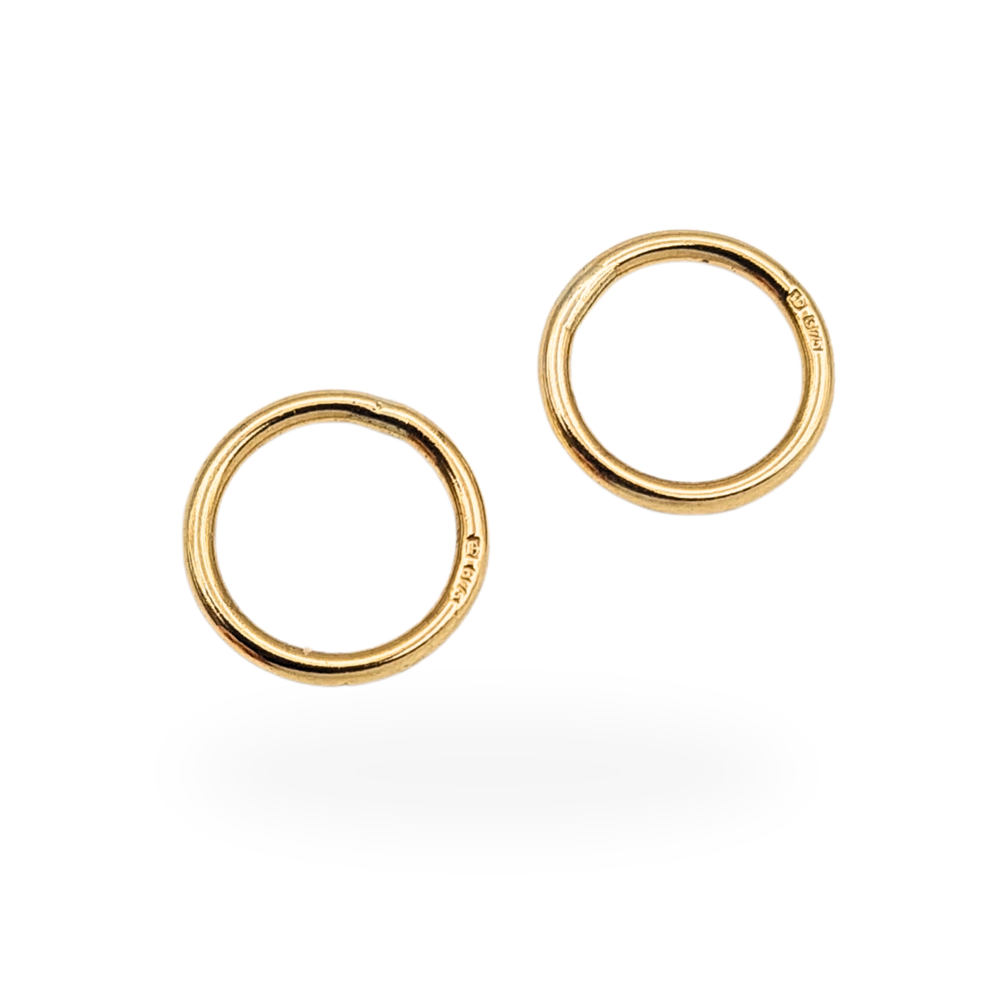 Large 9ct Yellow Gold Jump Rings Pair, 9mm Closed Rings