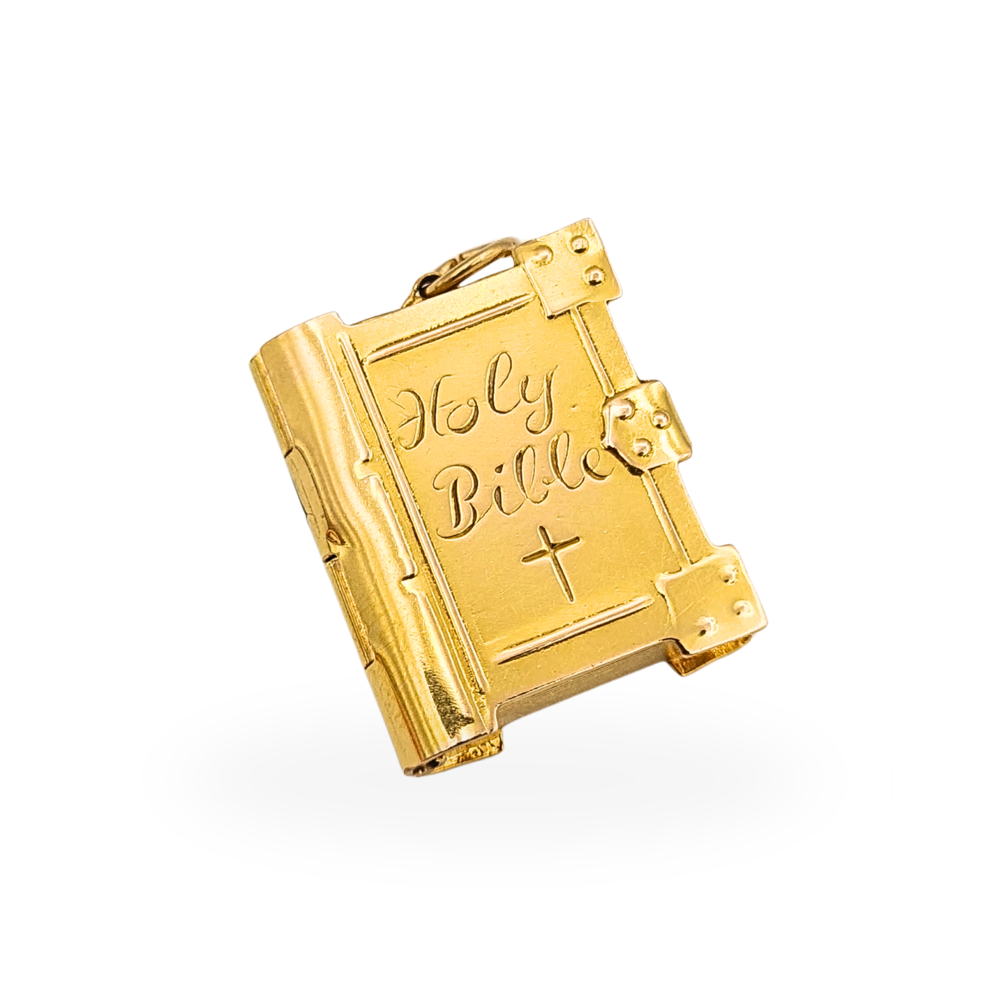 Vintage 9ct Gold Opening Holy Bible Charm 1972 Hallmarked Christian Pendant