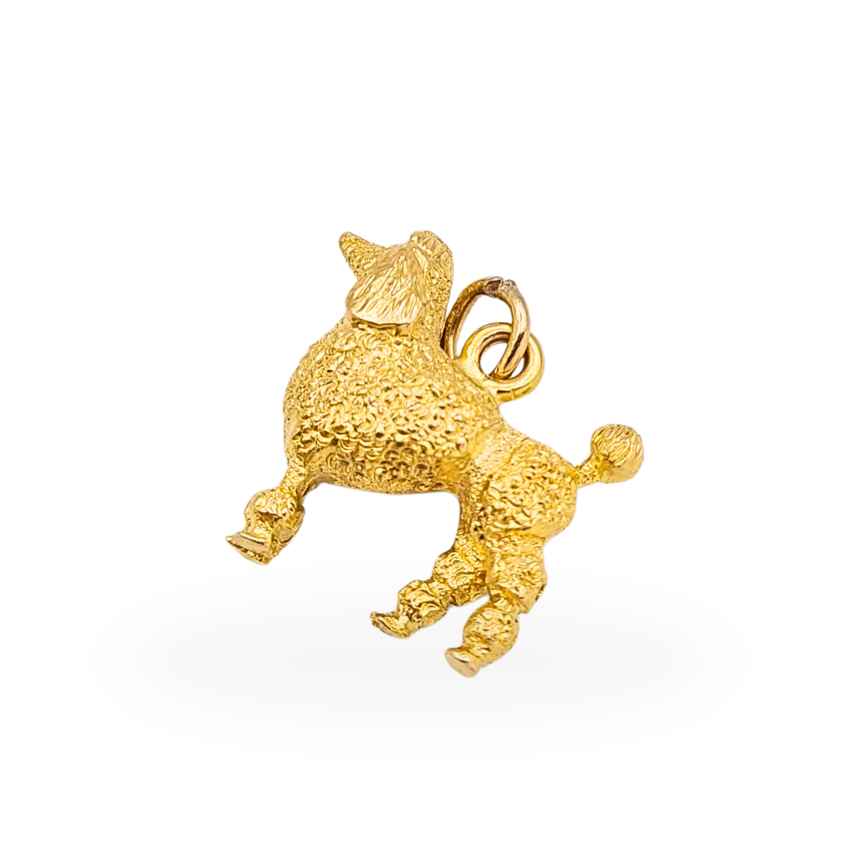 9ct Gold Poodle Dog Charm Solid Yellow Gold Standing Poodle Birmingham 1972
