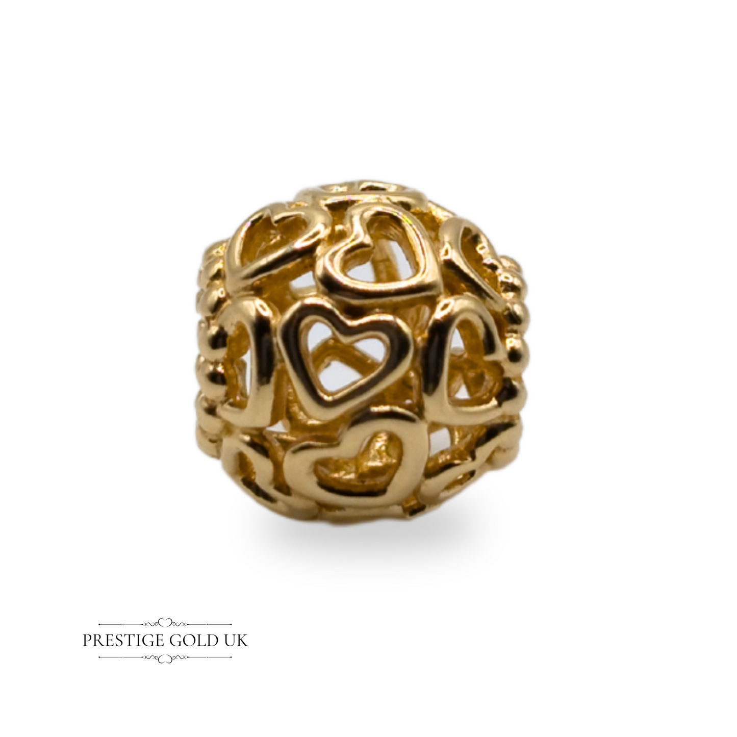Authentic Retired Pandora Heart Charm 14k Gold 585 ALE Pandora Spin Charm 750964