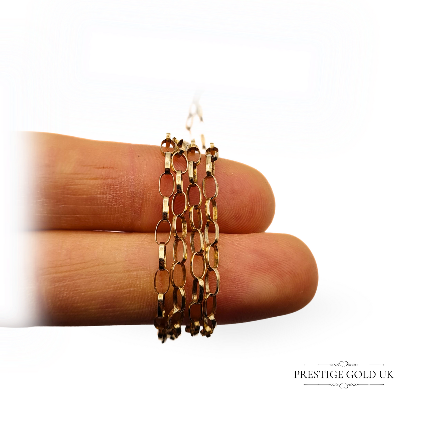 29" Inch Vintage 9ct Gold Belcher Chain Necklace, 29.5” (74cm) Long, 3mm Thick, Stamped 375, Solid Gold Chain