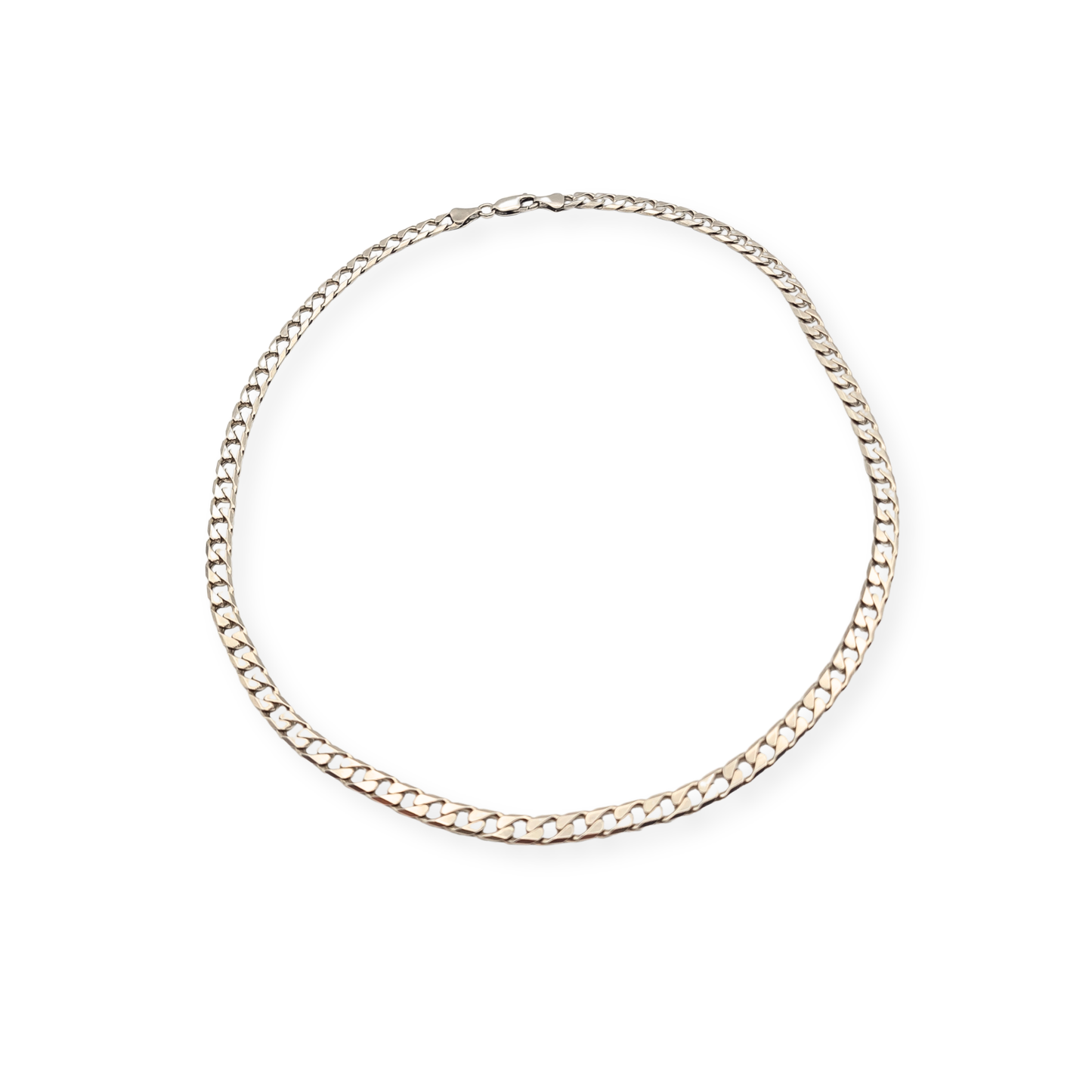 20" Solid Sterling Silver Flat Curb Chain Necklace 51cm