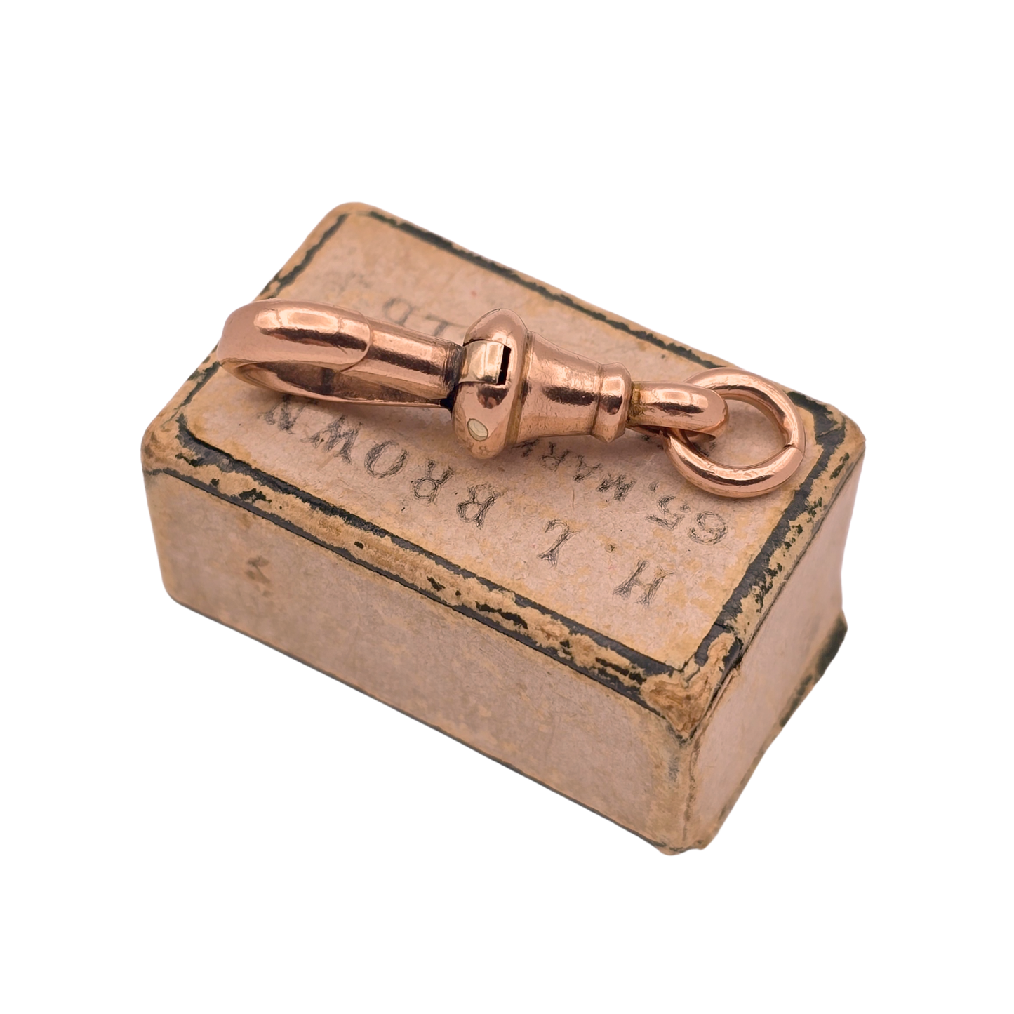 Large 9ct Rose Gold Dog Clip Clasp, Herbert Bushell Birmingham, 28mm Long