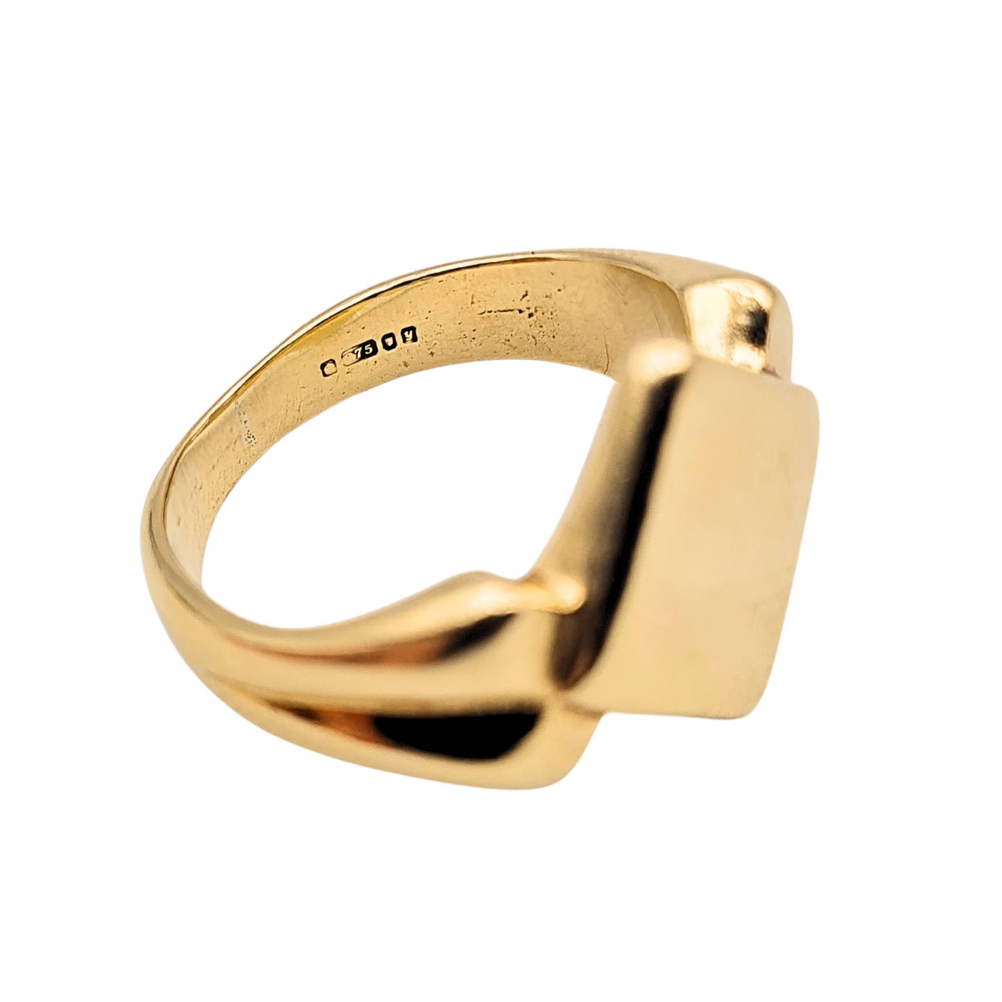 9ct Gold Kite Signet Ring, London 1998, Heavy, UK O US 7