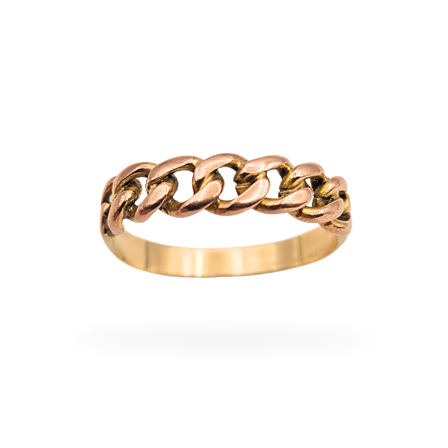 9ct Rose & Yellow Gold Chain Ring, 5mm, UK X US 11 1/2