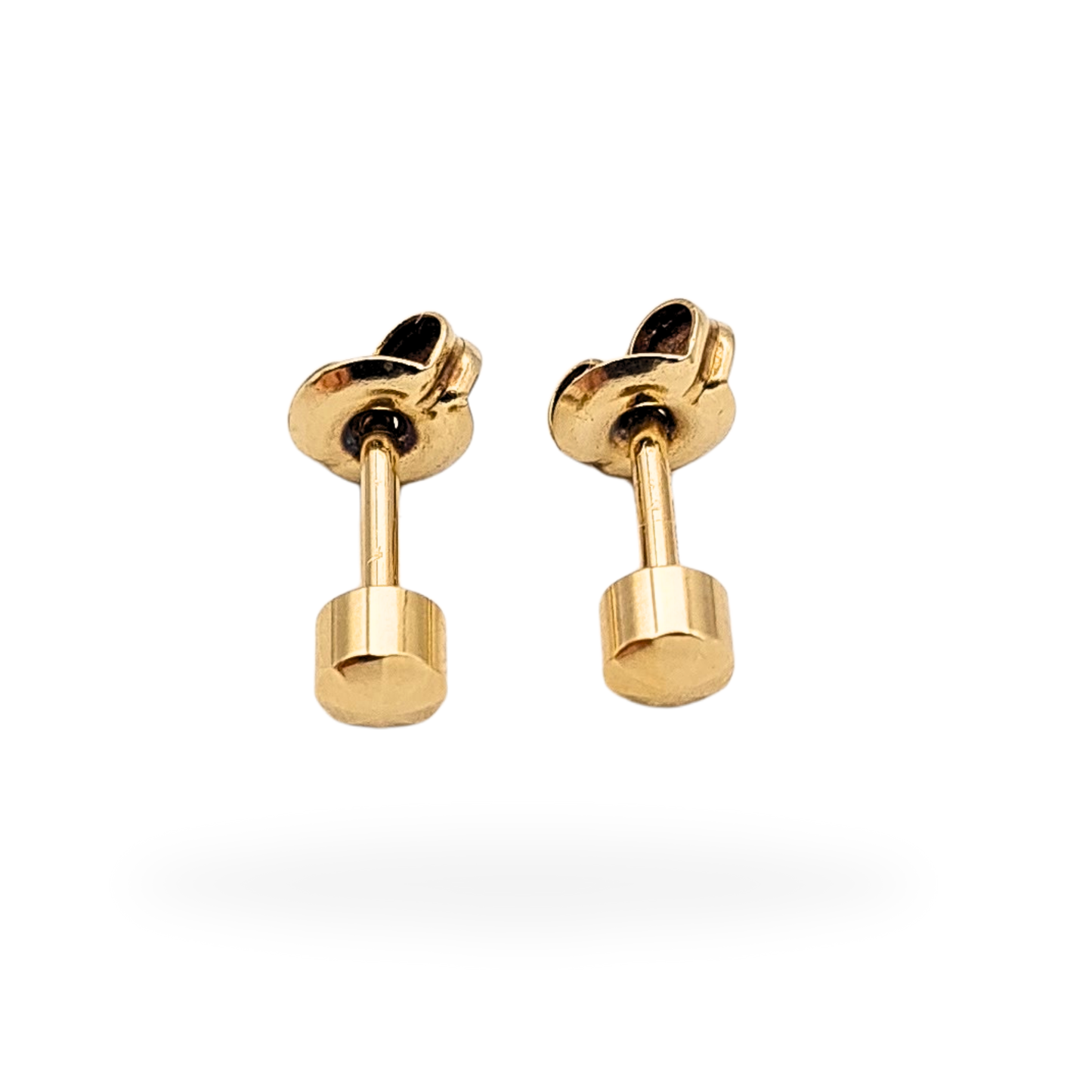 9ct Gold Faceted Dome Stud Earrings 4mm Hallmarked