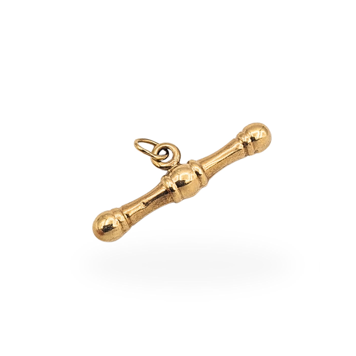 Tiny 9ct Gold Albert Chain T Bar Charm 20mm Hollow Lightweight