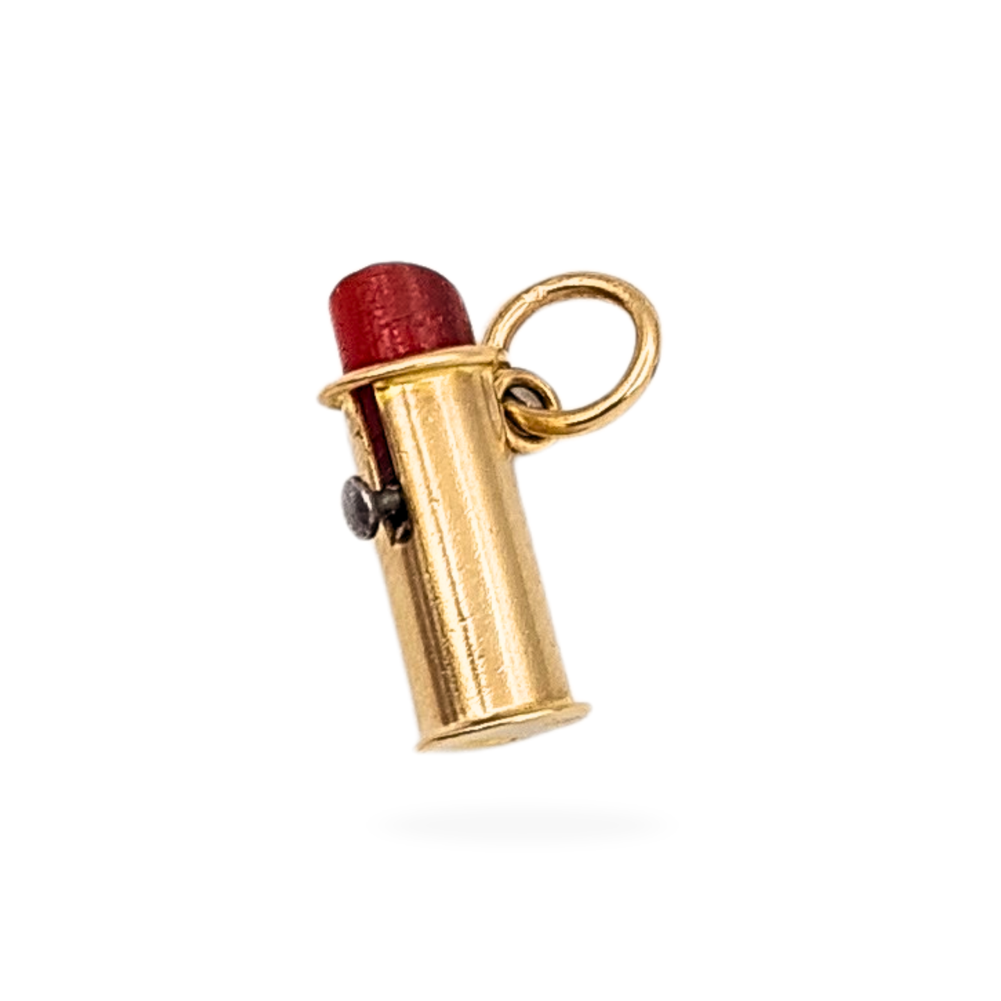 9ct Gold Lipstick Charm, Hallmarked, Moving Parts, Mini Pendant