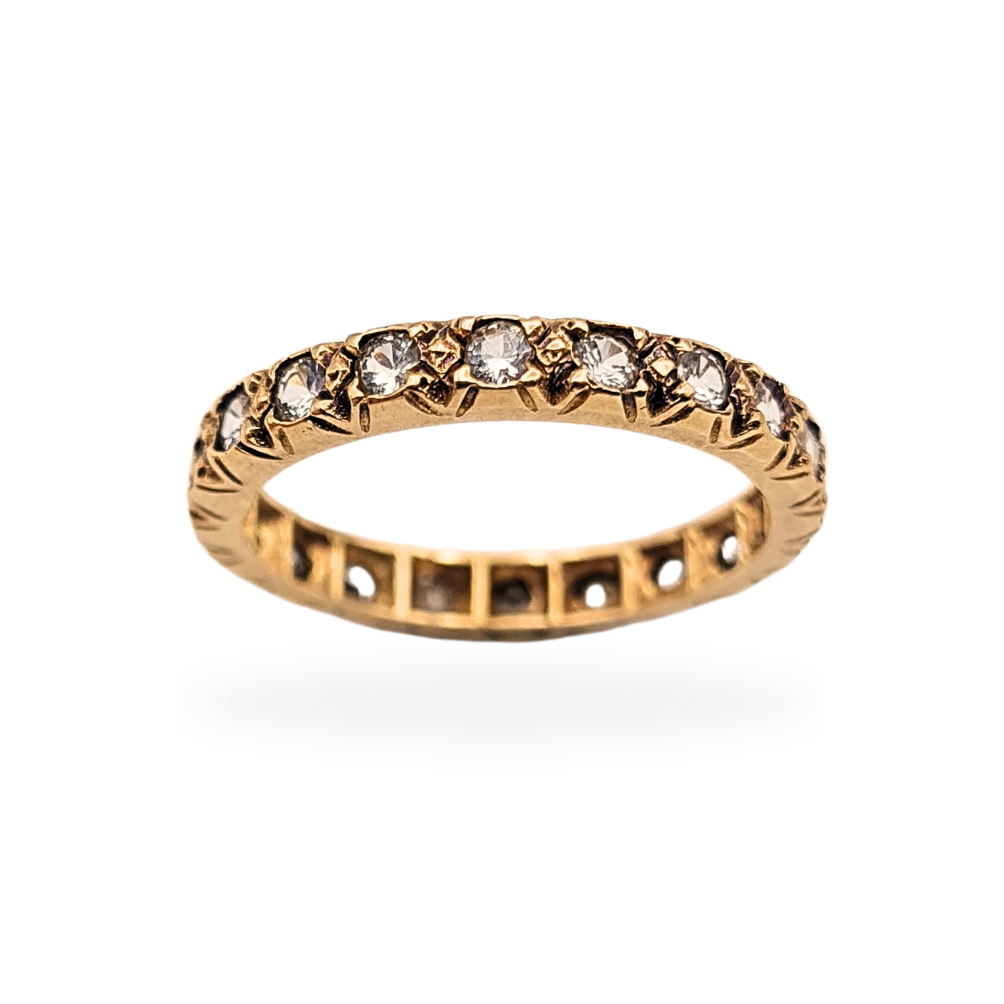 9ct Gold Full Eternity Spinel Ring, UK L 1/2 US 6 1/4