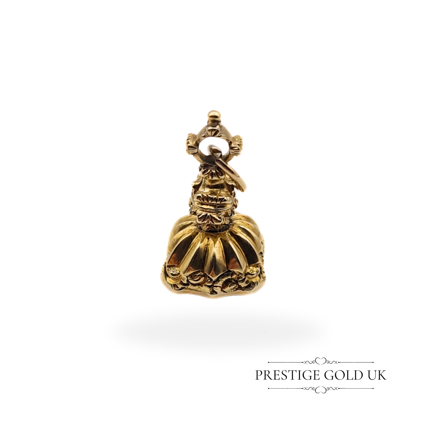 9ct Gold Fob Seal Pendant, Stork and Anchor Crest Engraved