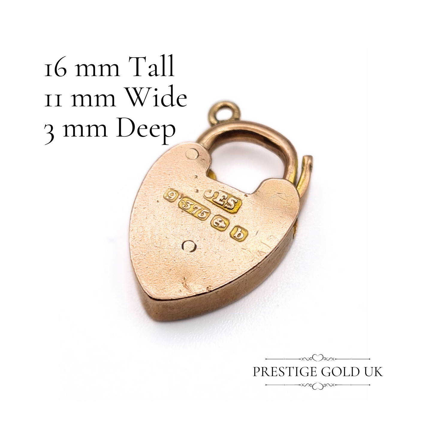 Antique 1901 Small Rose Gold Heart Padlock, Chunky Victorian Padlock