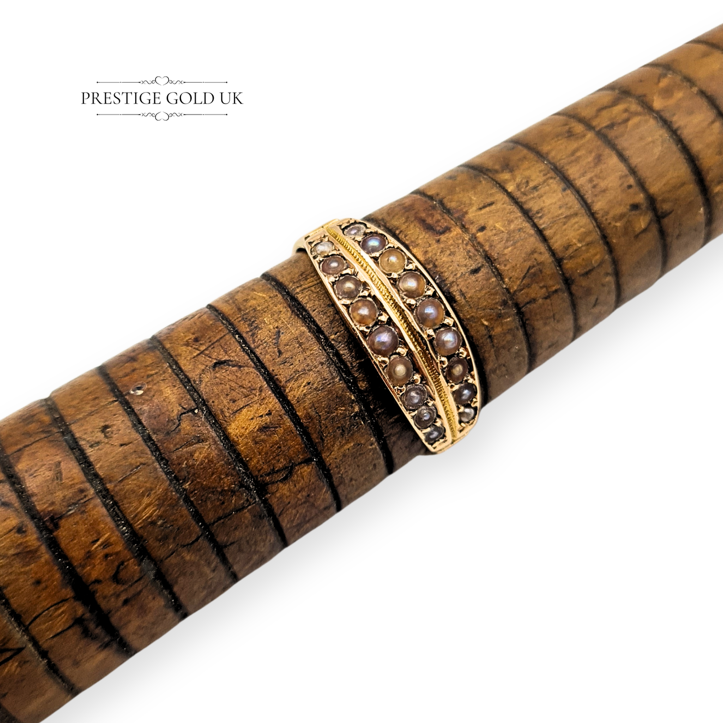 15ct Gold Victorian Pearl Ring, Oetzmann & Co, 1880, UK M / US 6.5